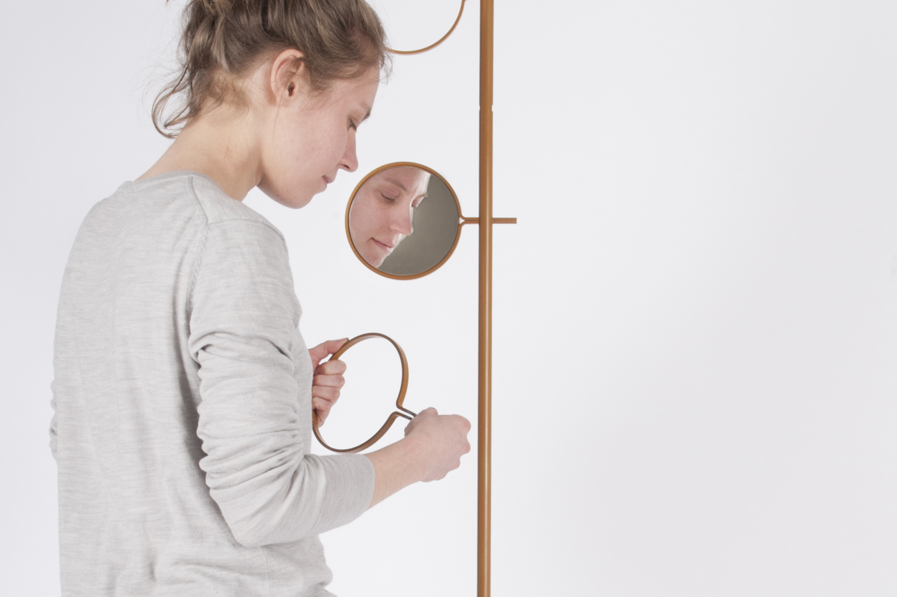 Mirror design，Cosmetic mirror，Advanced grey，Receive，Tray，Clothes rack，Clothes support，Clothes hanger，coat hanger，orange，cylinder，