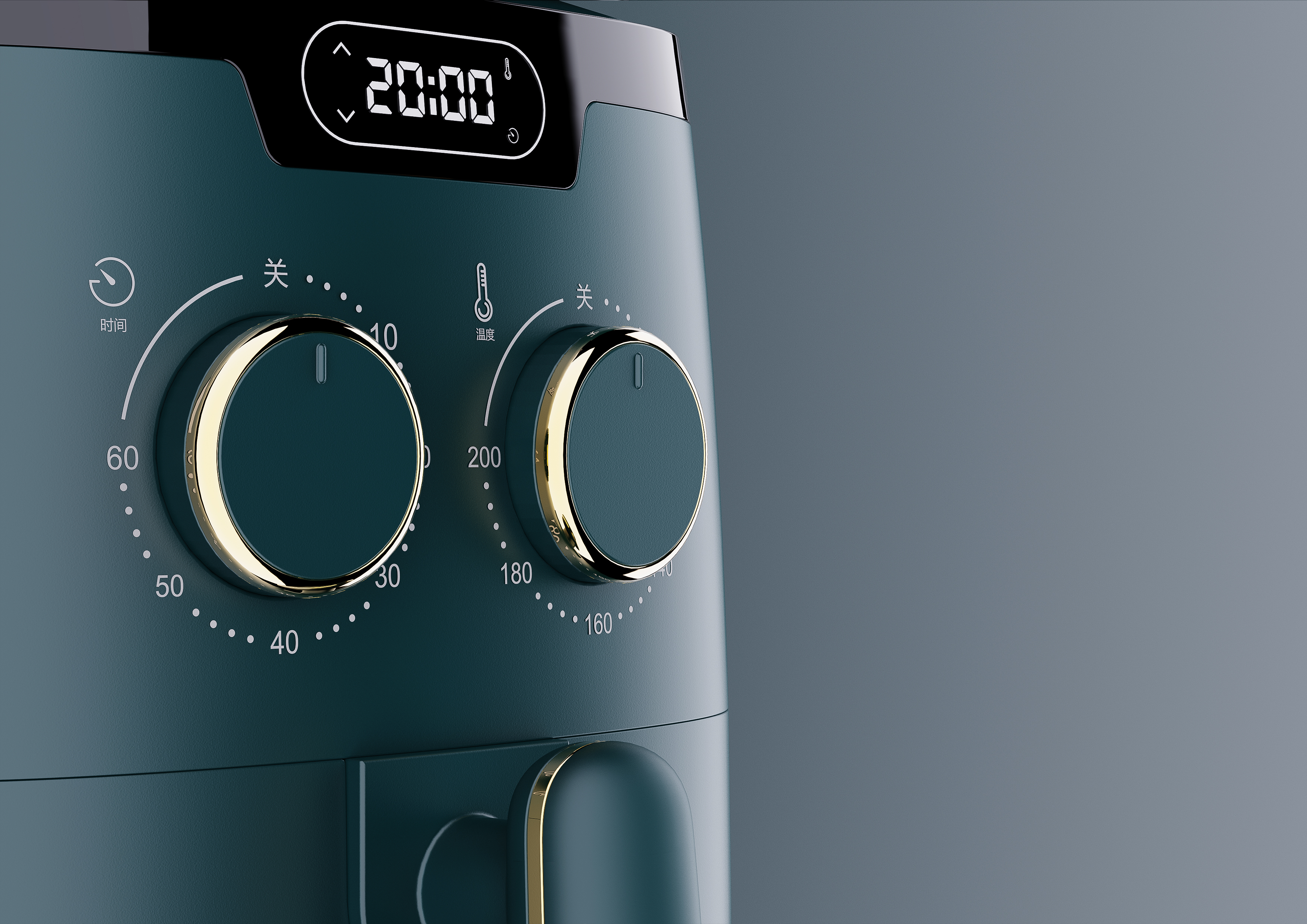 Air fryer，product design，Appearance design，small home appliances，Home Furnishing，industrial design，Modeling design，Render，