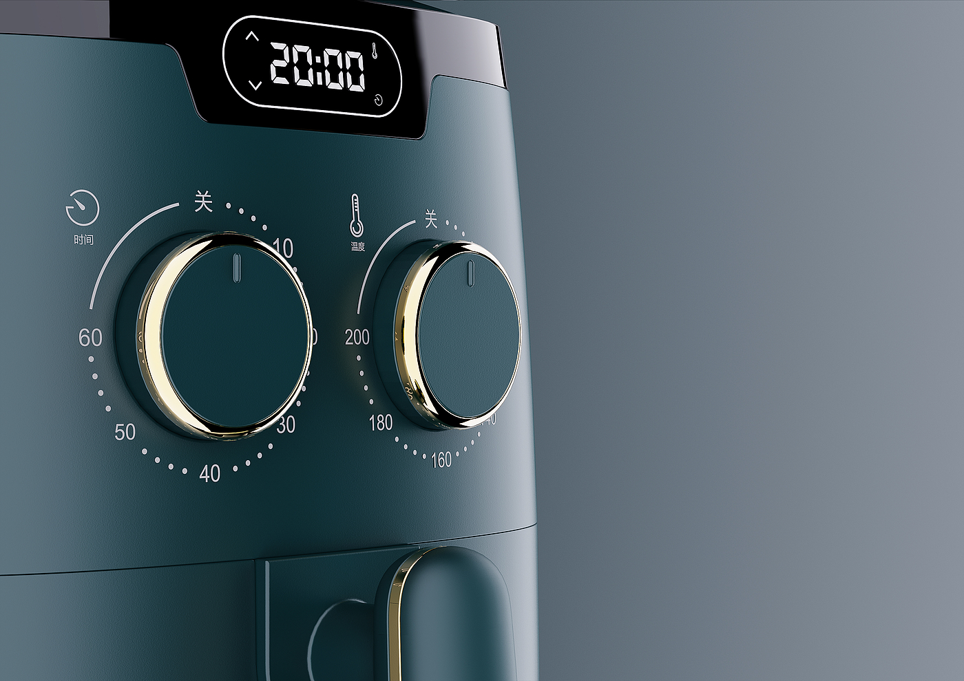 Air fryer，product design，Appearance design，small home appliances，Home Furnishing，industrial design，Modeling design，Render，