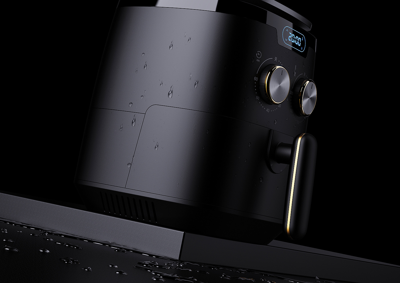 Air fryer，product design，Appearance design，small home appliances，Home Furnishing，industrial design，Modeling design，Render，
