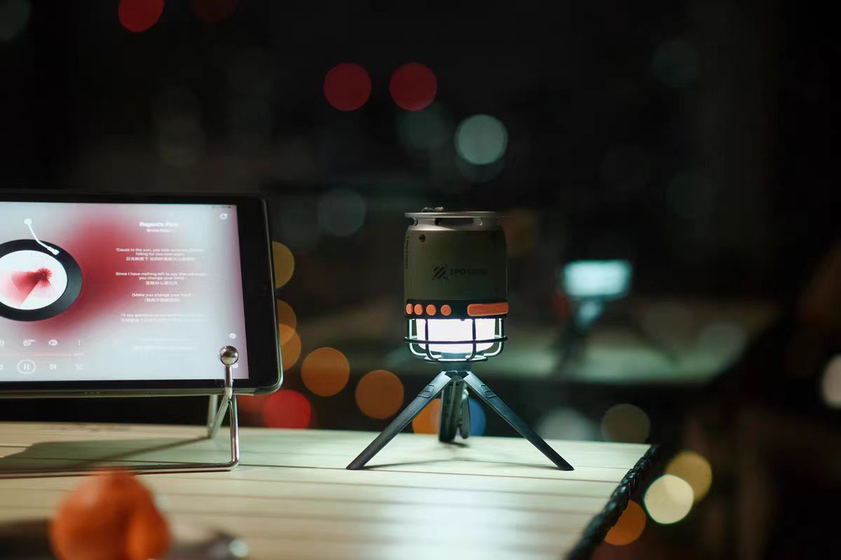 Camping lamp，Bluetooth audio，outdoors，camping，Metal，