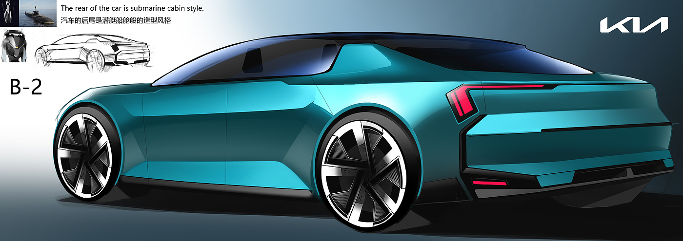 Automobile design，industrial design，car，cardesgin，2d rendering，Hand drawn，automobile，