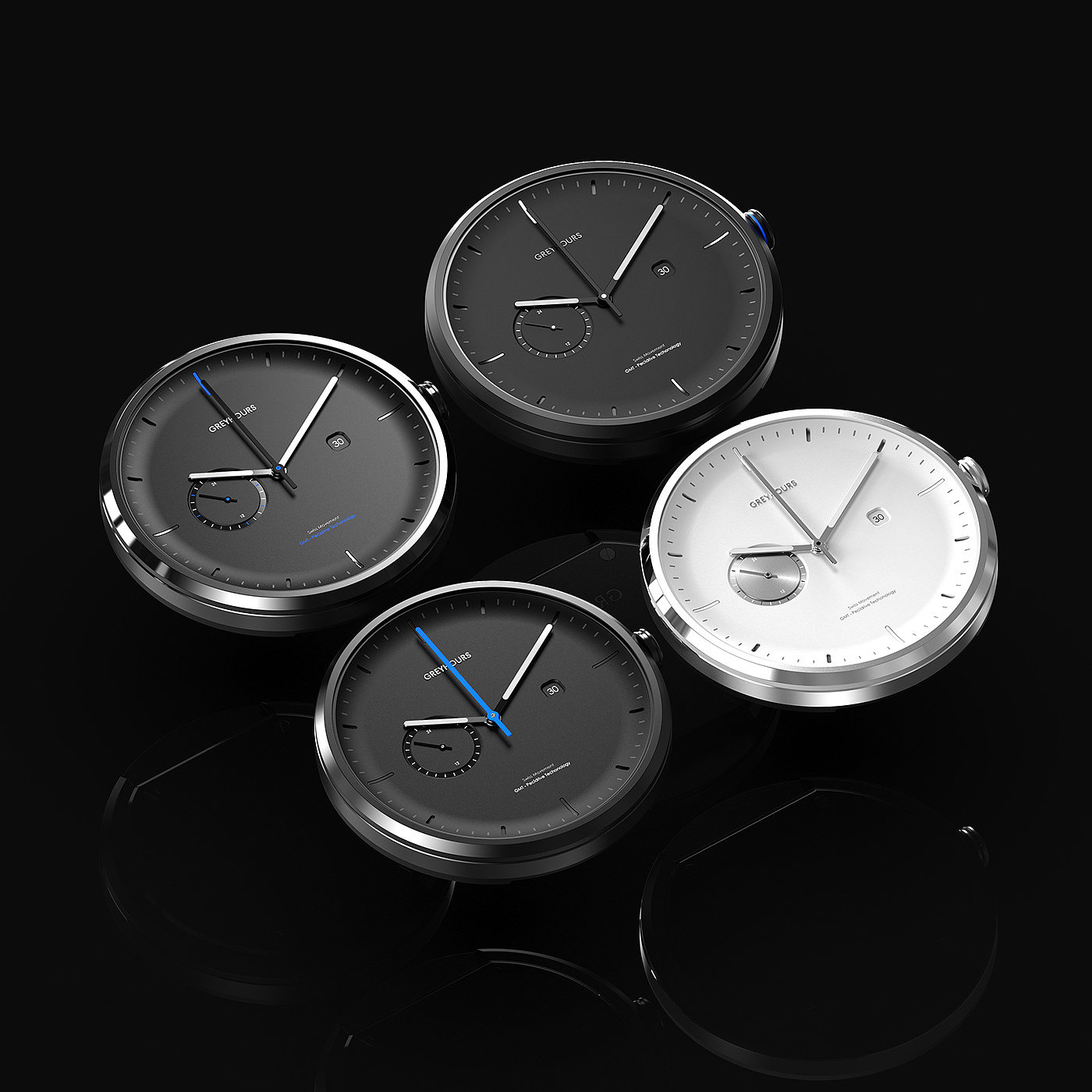 Painting，GREYHOURS，Wrist watch，3D model，Swiss movement ，