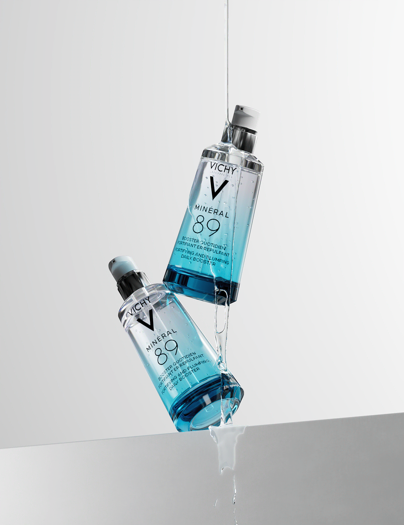 skin care products，packing，Simple design，Vichy Serum，