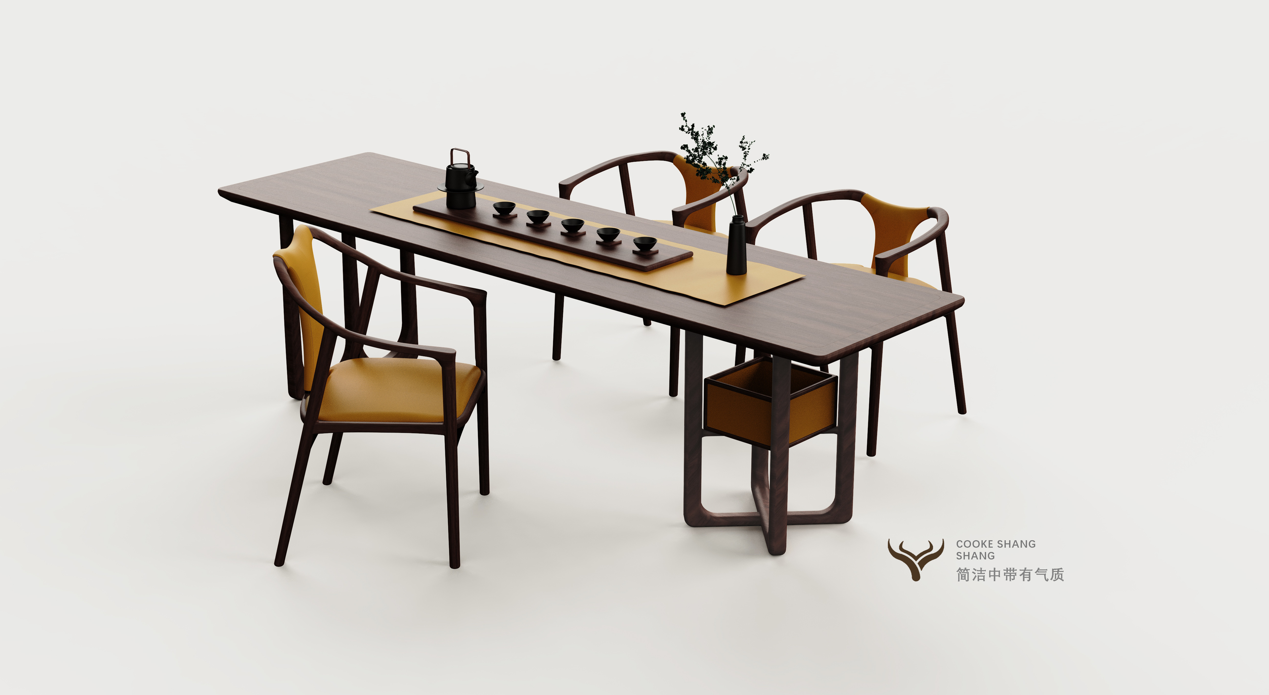 New Chinese style，furniture，tea table，Tea Chair，