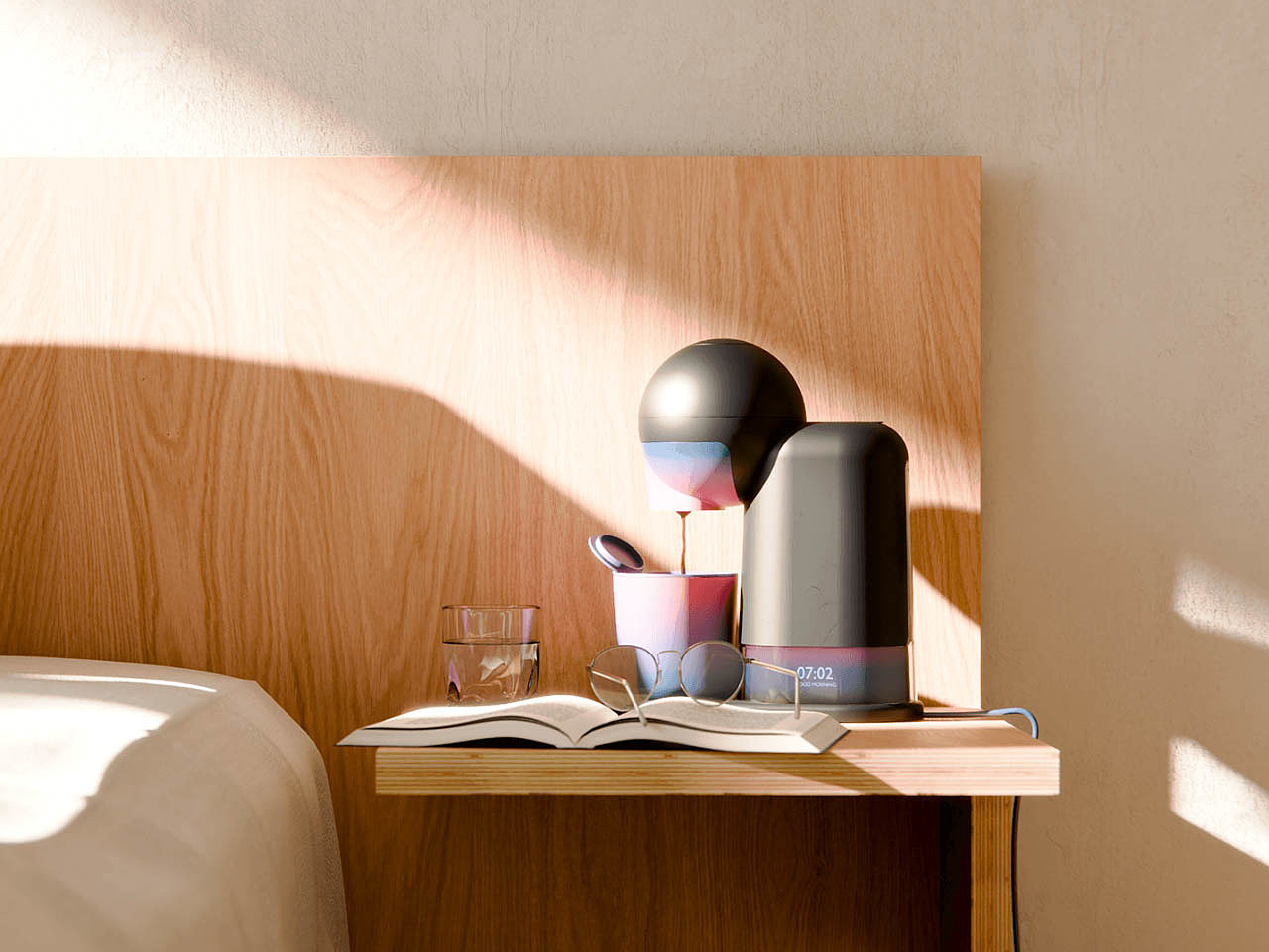 Coffee machine，Alarm clock design，Sunrise，coffee lovers，household，