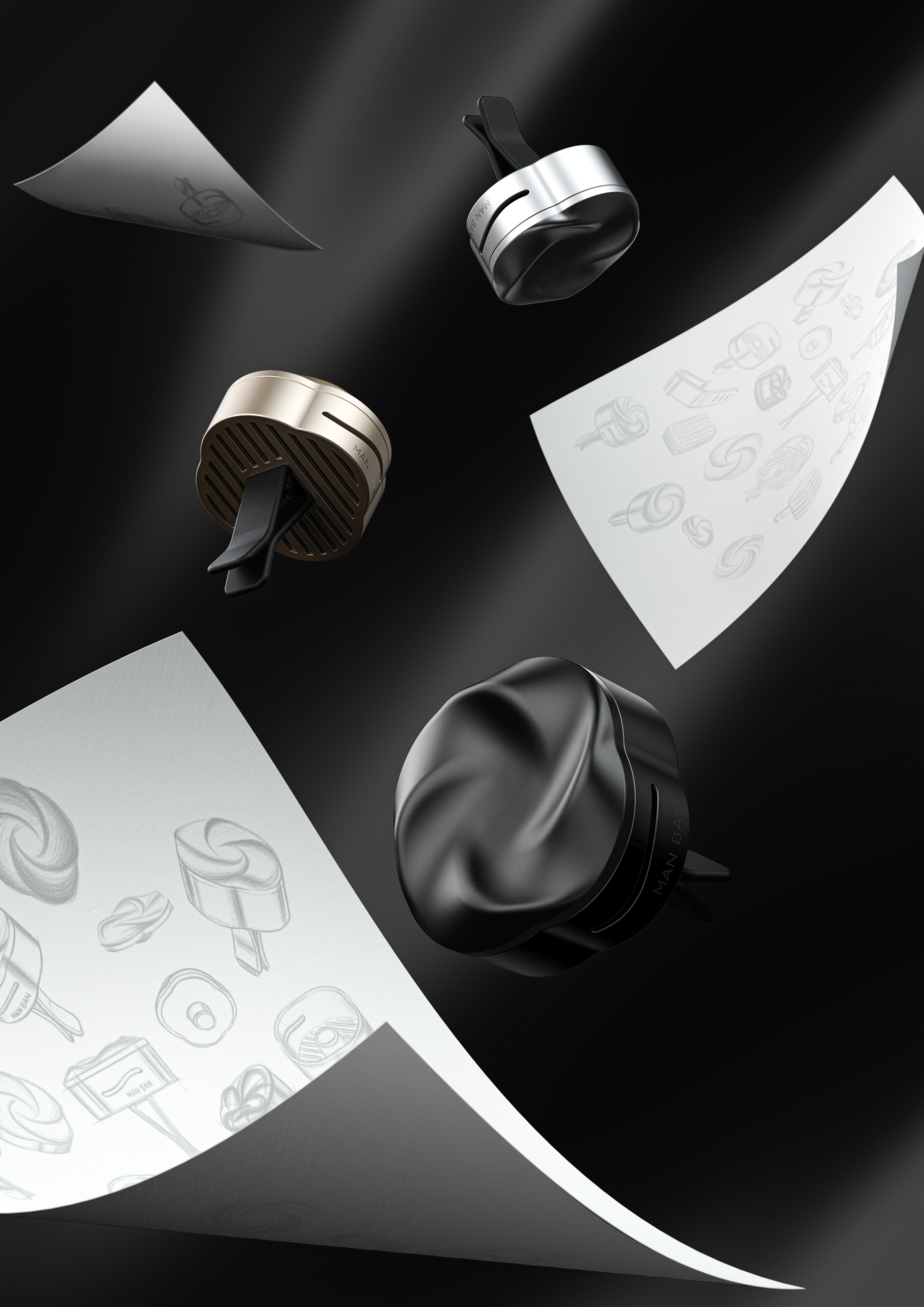 Slow with four seasons car fragrance，Zero-to-One Design，Vehicle fragrance，industrial design，product design，