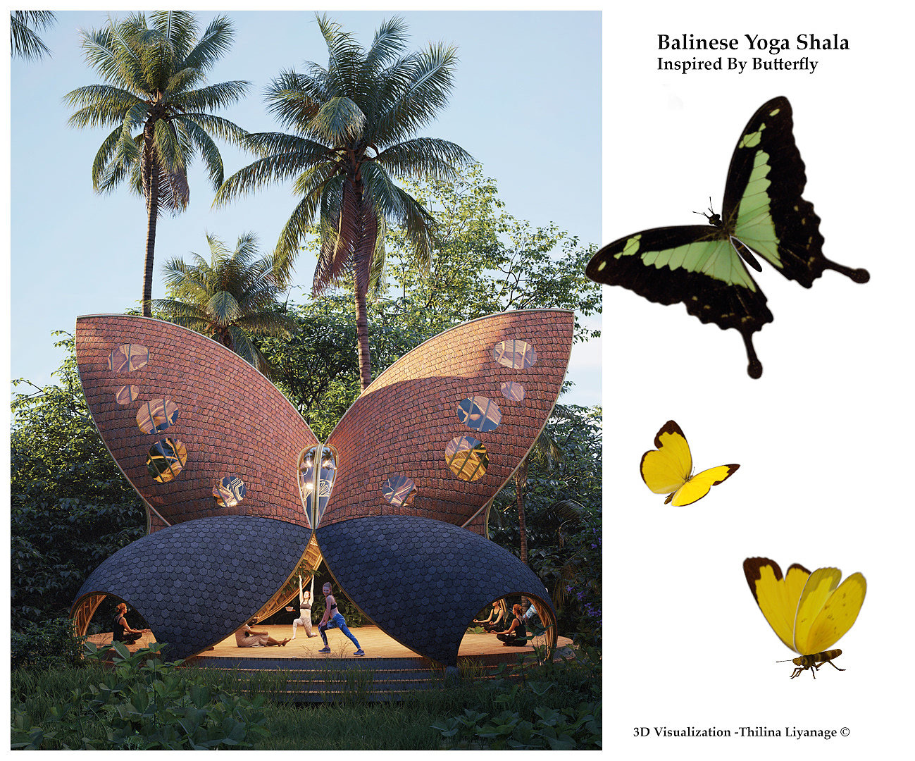 Yoga Studio，Bodybuilding，Butterfly，Yoga Shala，Modern design，