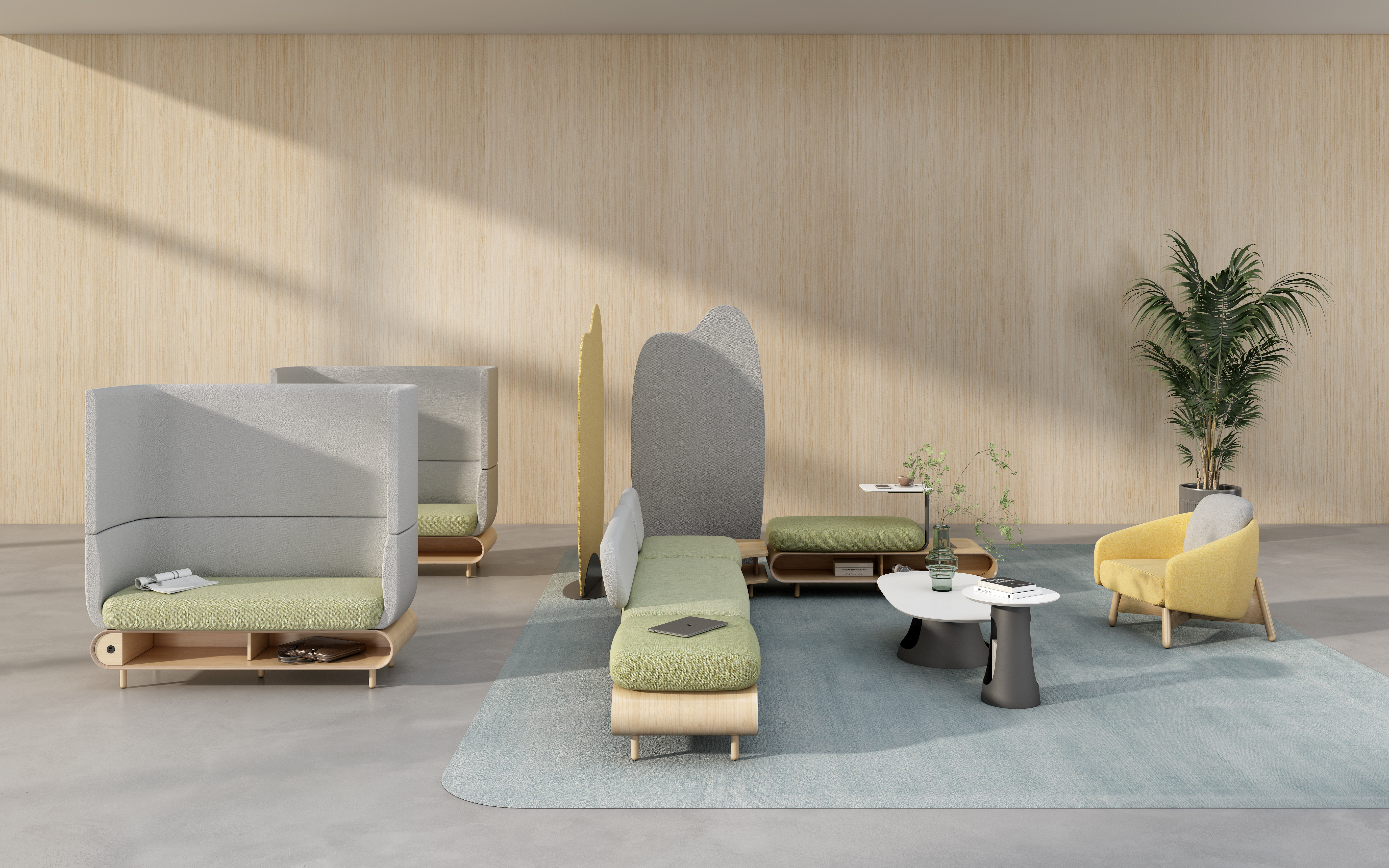 Peas, collaborative furniture, sofa, mixed office, collaborative office，