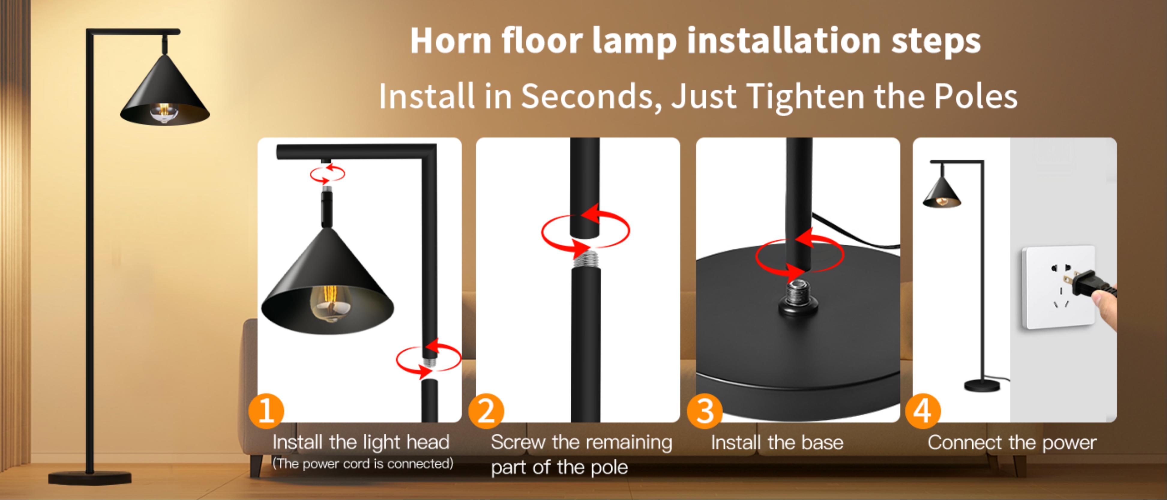 Floor lamp，Cross-border，Atmosphere lamp，New products，Horn floor lamp，Reading lamp，