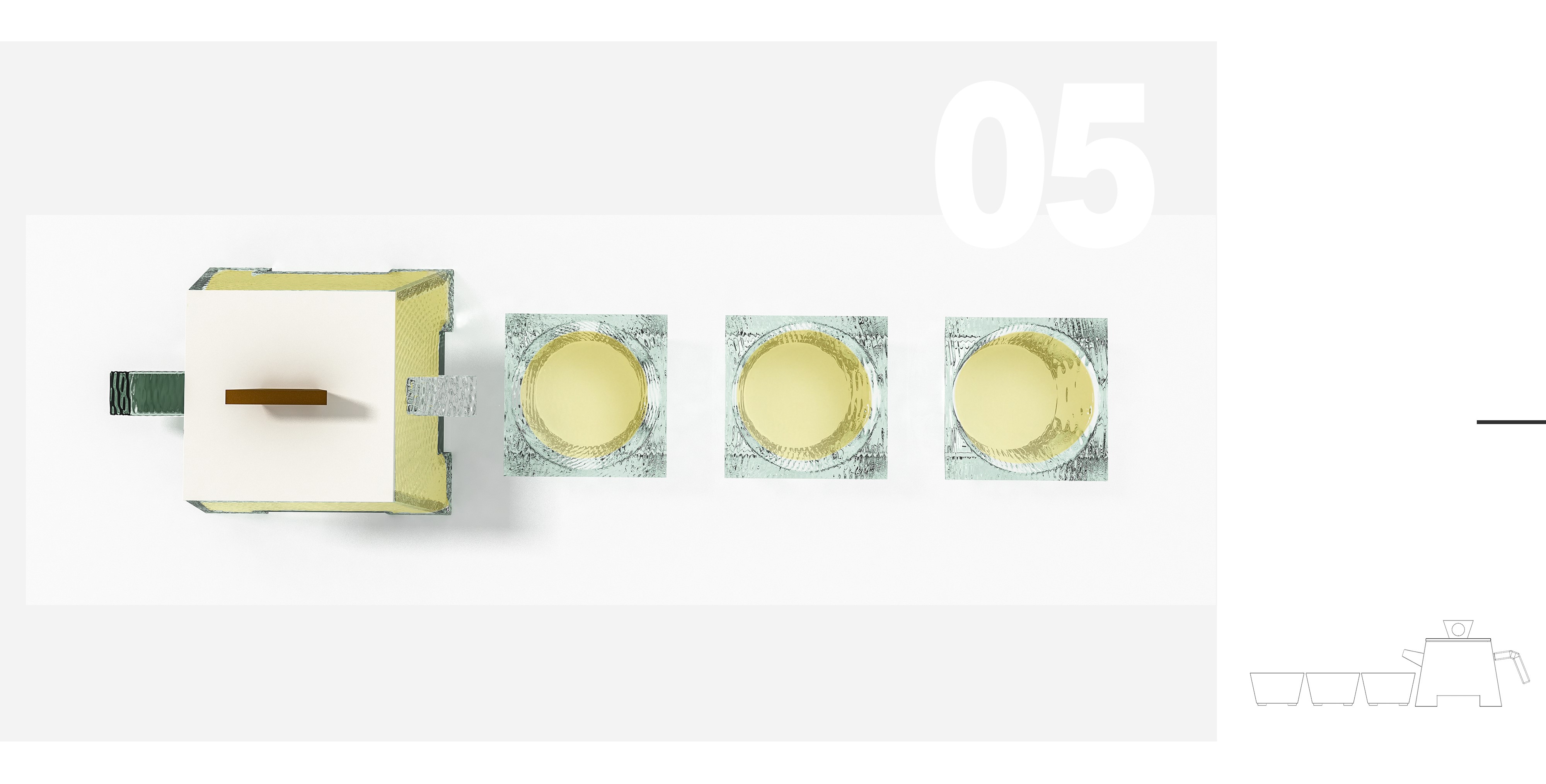 Product design, tea set design，