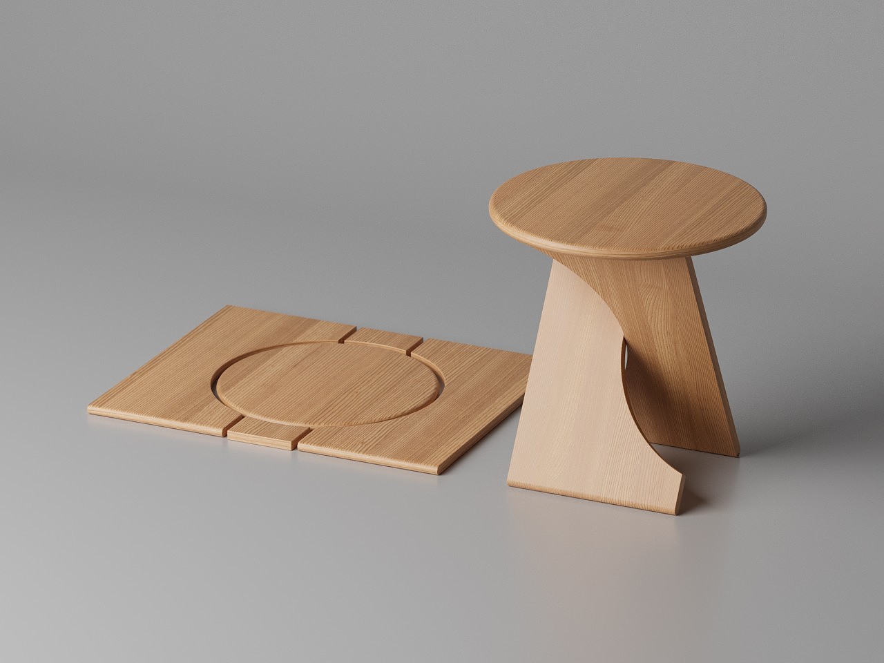 Minimalism，Side table concept，board，Slide Table，