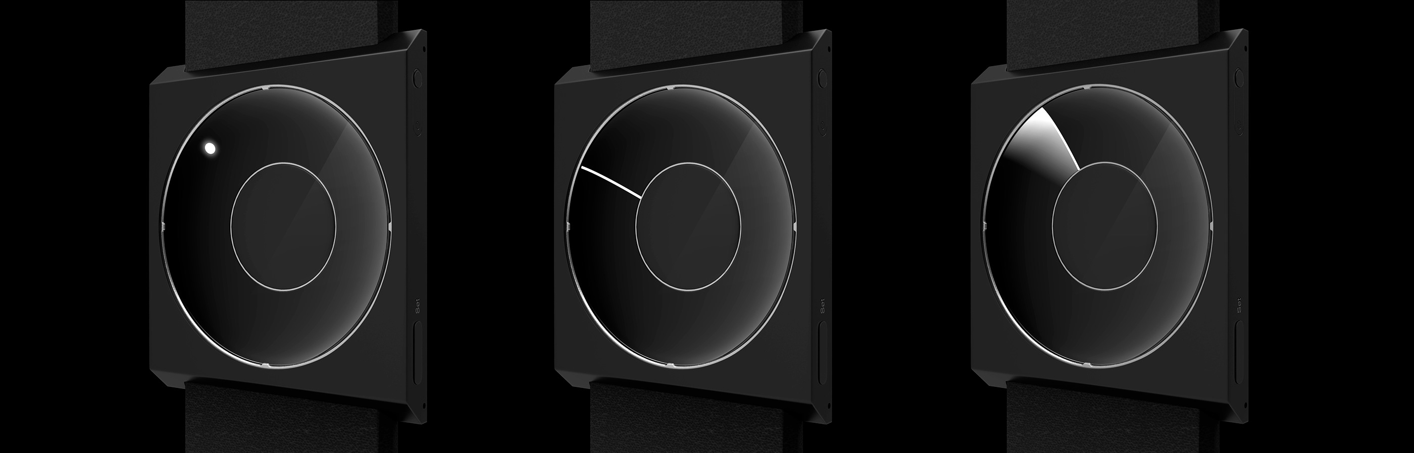 Wrist watch，Geometrization，black，