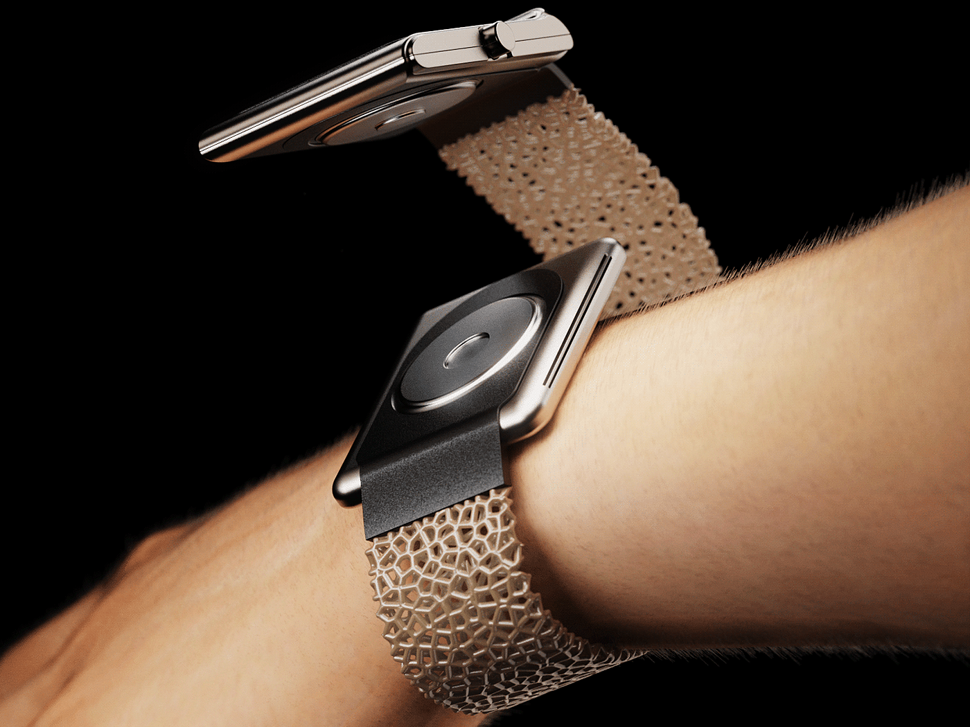 Wrist watch，Versá，Titanium metal，magnetic connection，Cutting-edge technology，