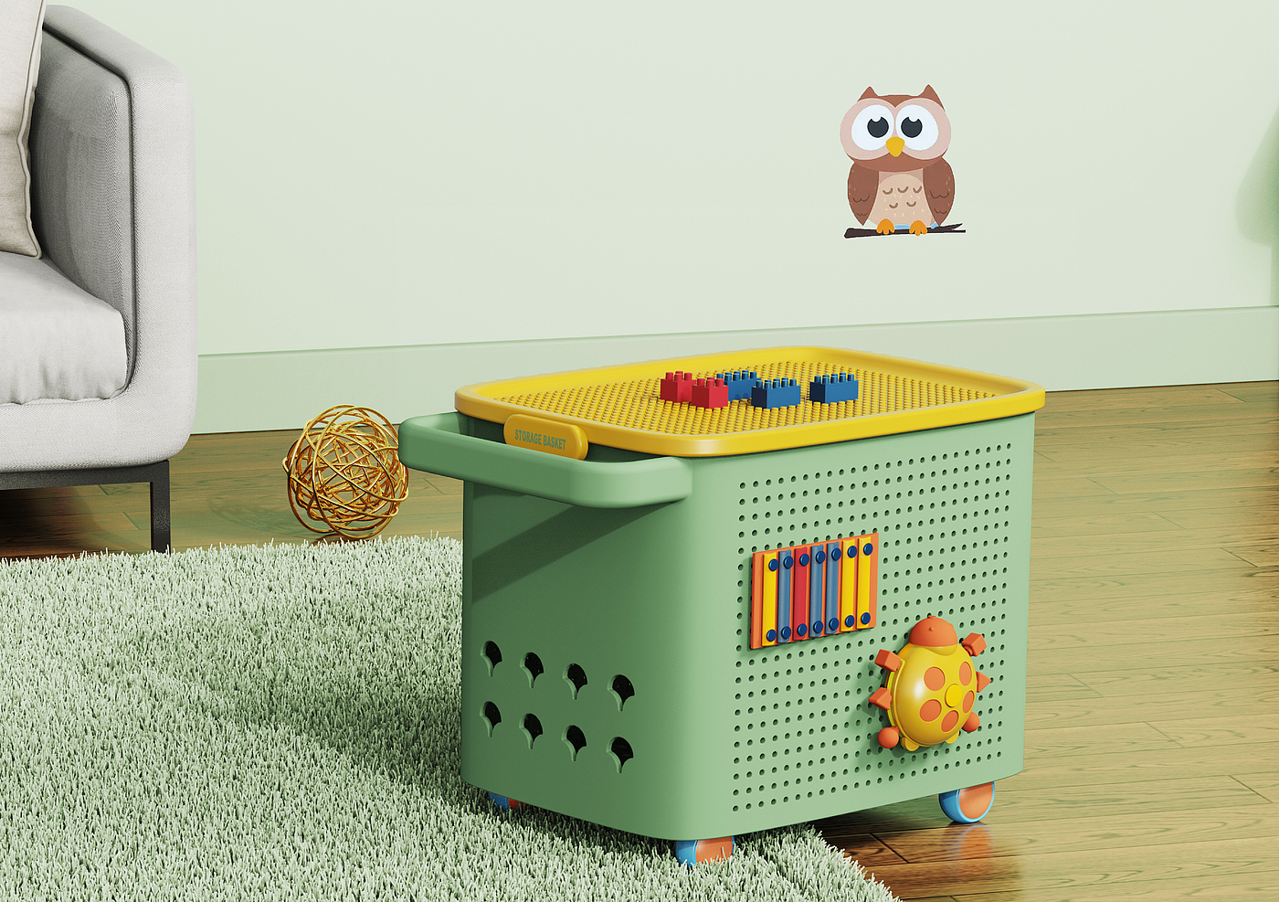 Children's storage basket，Busy version，