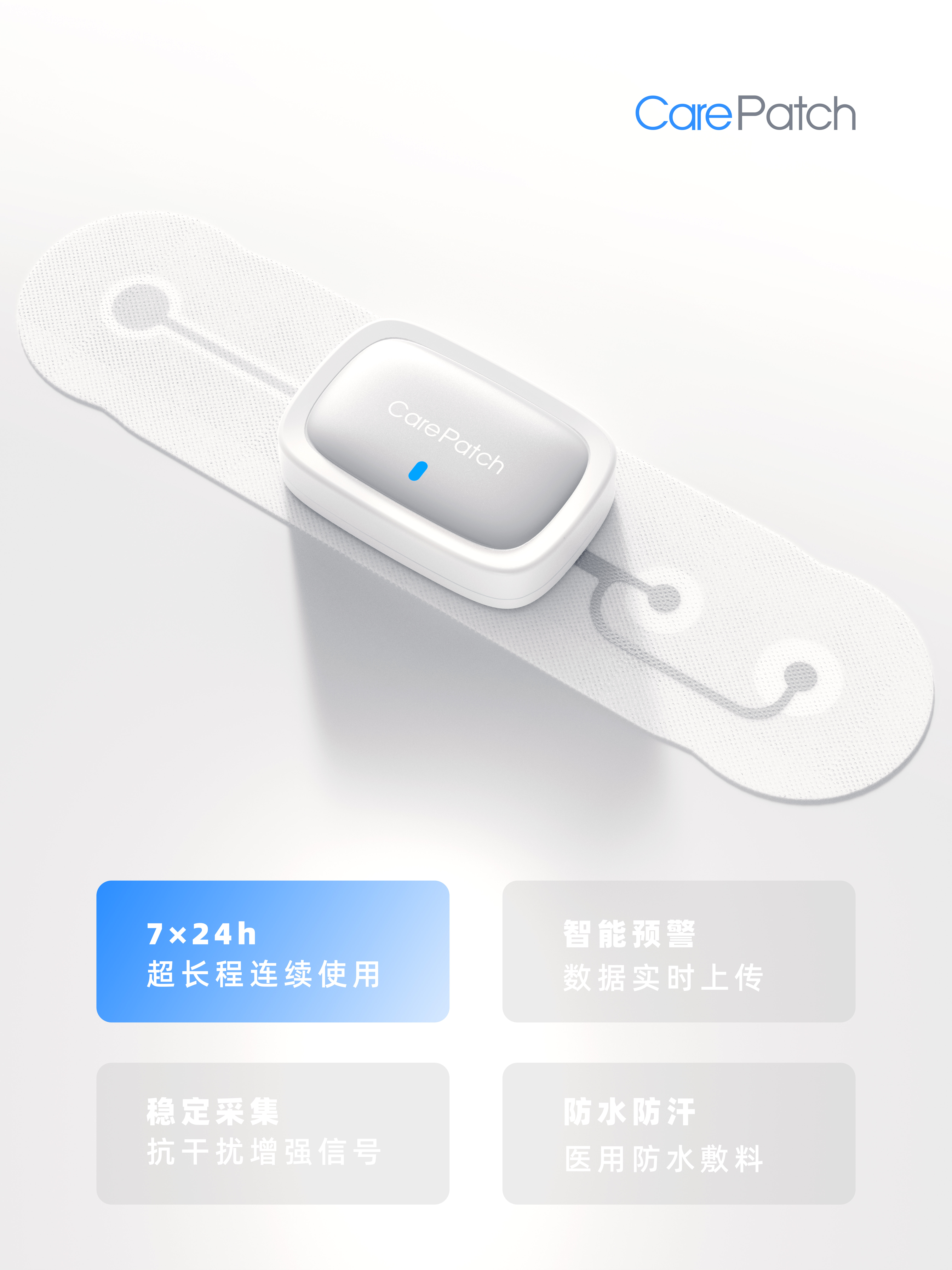 ECG paste，Wearable ，Ergonomics，Intellectualization，