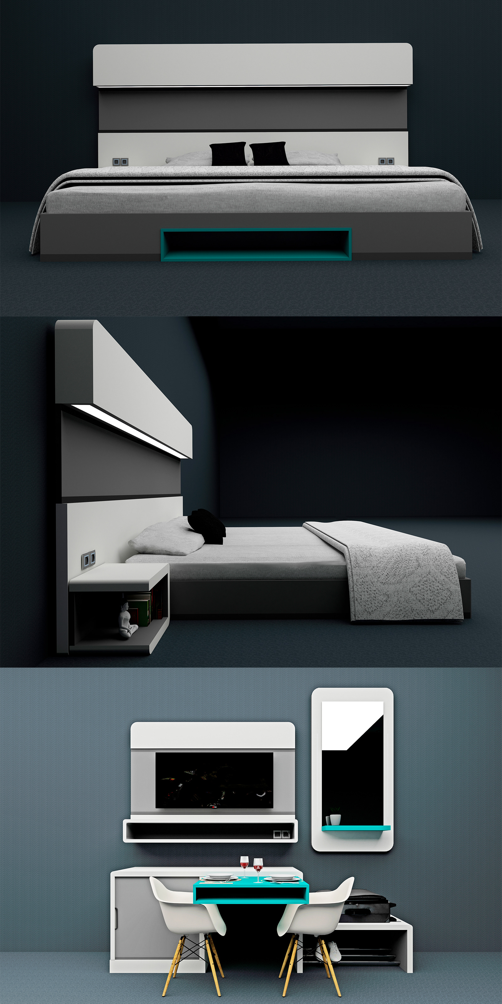 hotel，furniture，Render，