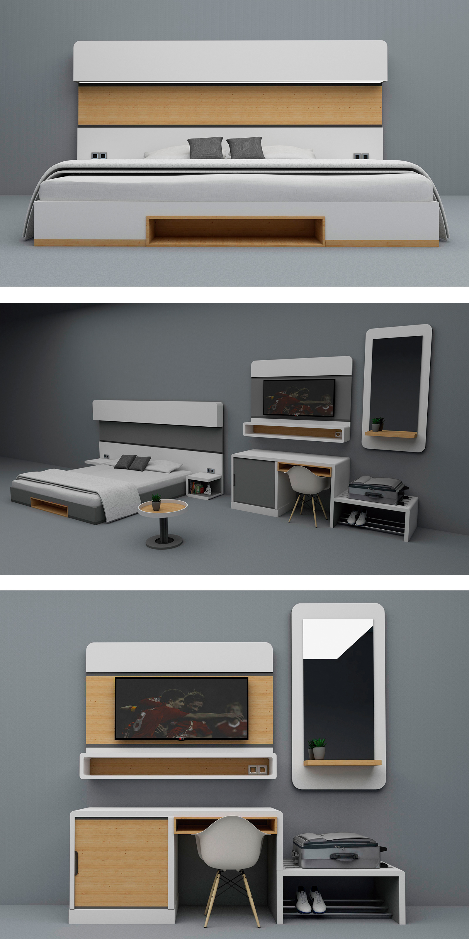 hotel，furniture，Render，