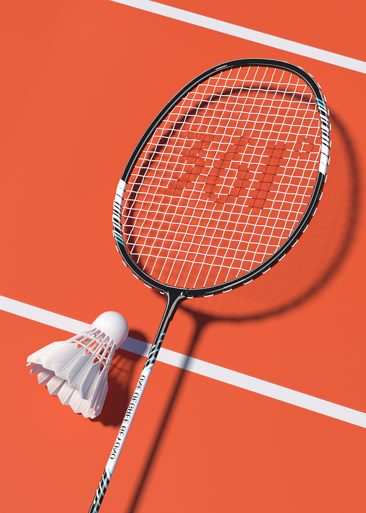 c4d，c4d modeling rendering，3d，3D modeling and rendering，Product modeling，Product rendering，Badminton racket，Basketball，