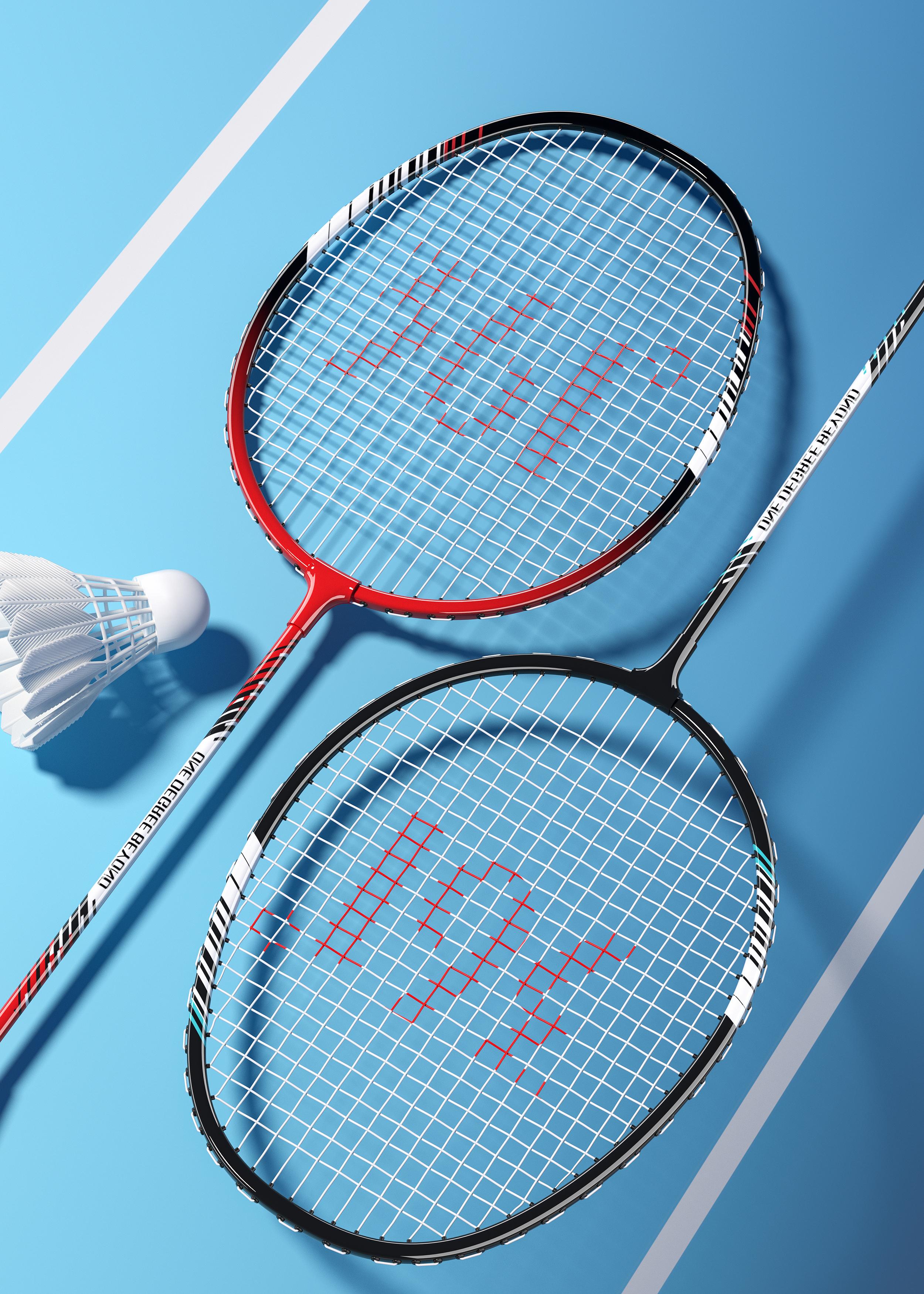 c4d，c4d modeling rendering，3d，3D modeling and rendering，Product modeling，Product rendering，Badminton racket，Basketball，