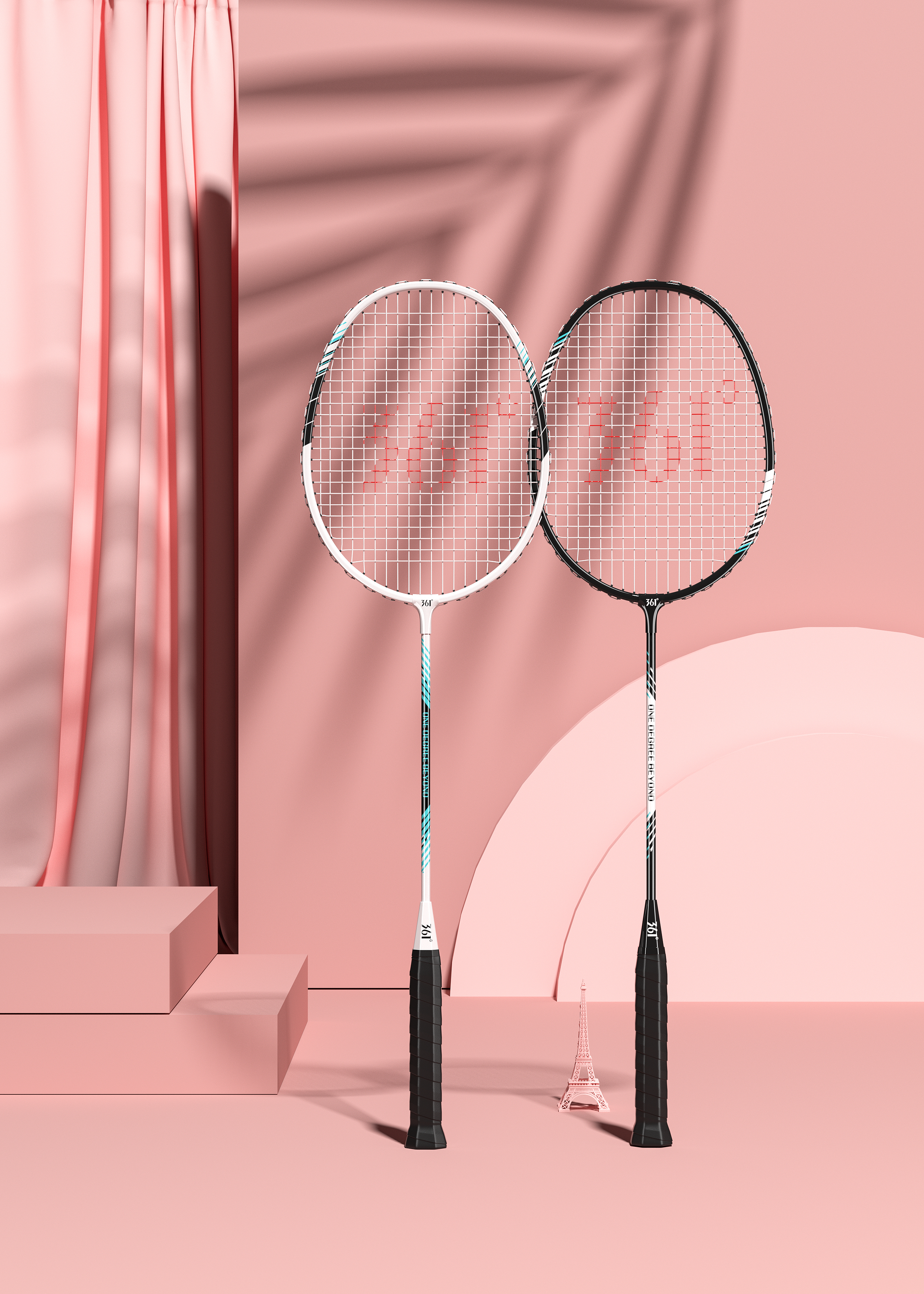 c4d，c4d modeling rendering，3d，3D modeling and rendering，Product modeling，Product rendering，Badminton racket，Basketball，