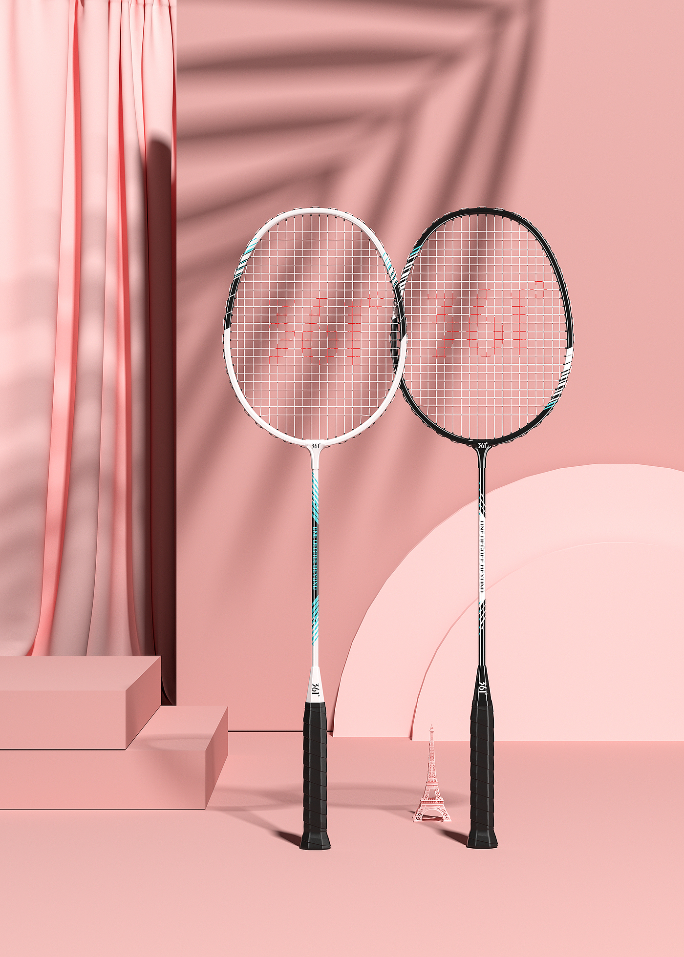 c4d，c4d modeling rendering，3d，3D modeling and rendering，Product modeling，Product rendering，Badminton racket，Basketball，