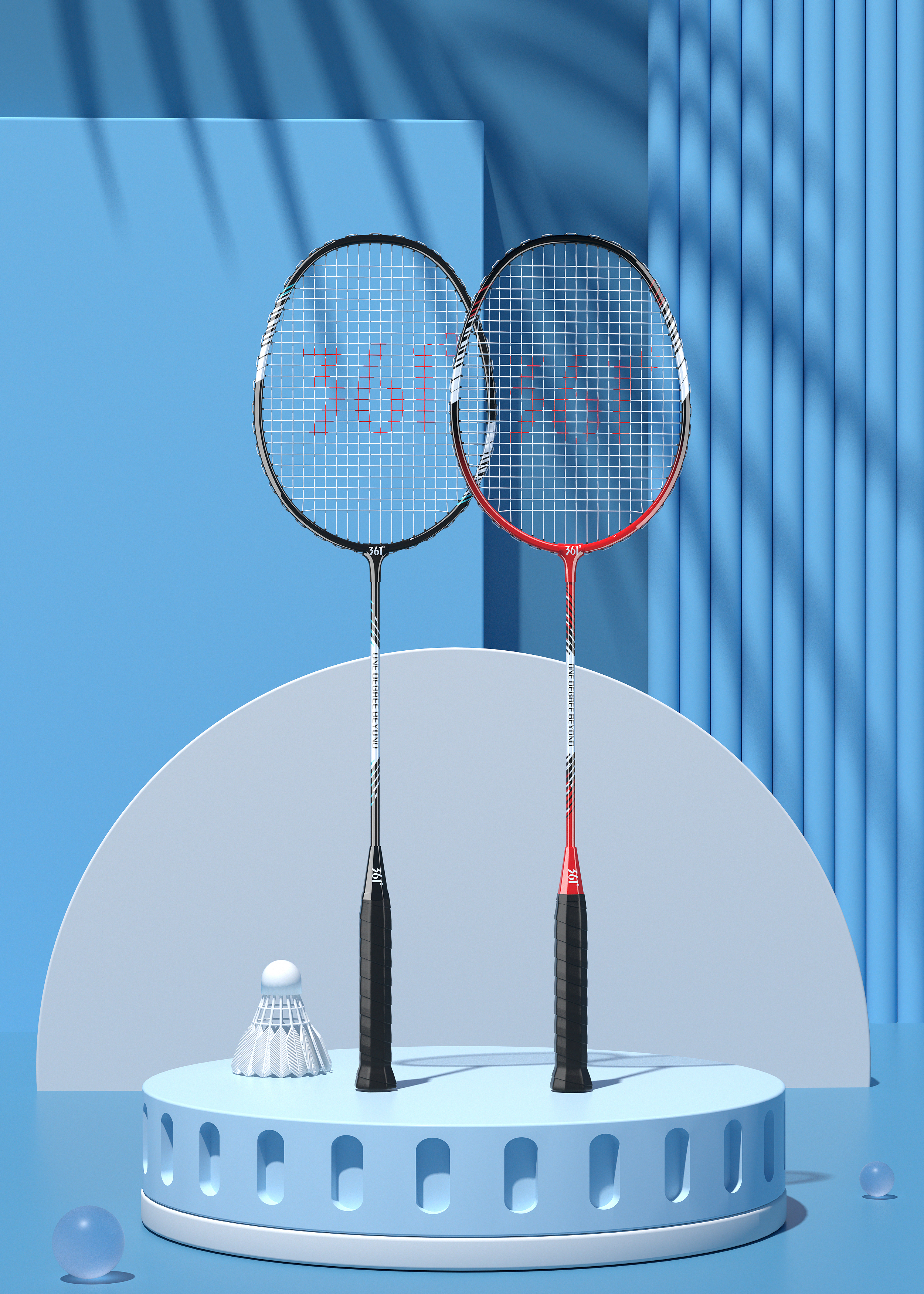 c4d，c4d modeling rendering，3d，3D modeling and rendering，Product modeling，Product rendering，Badminton racket，Basketball，