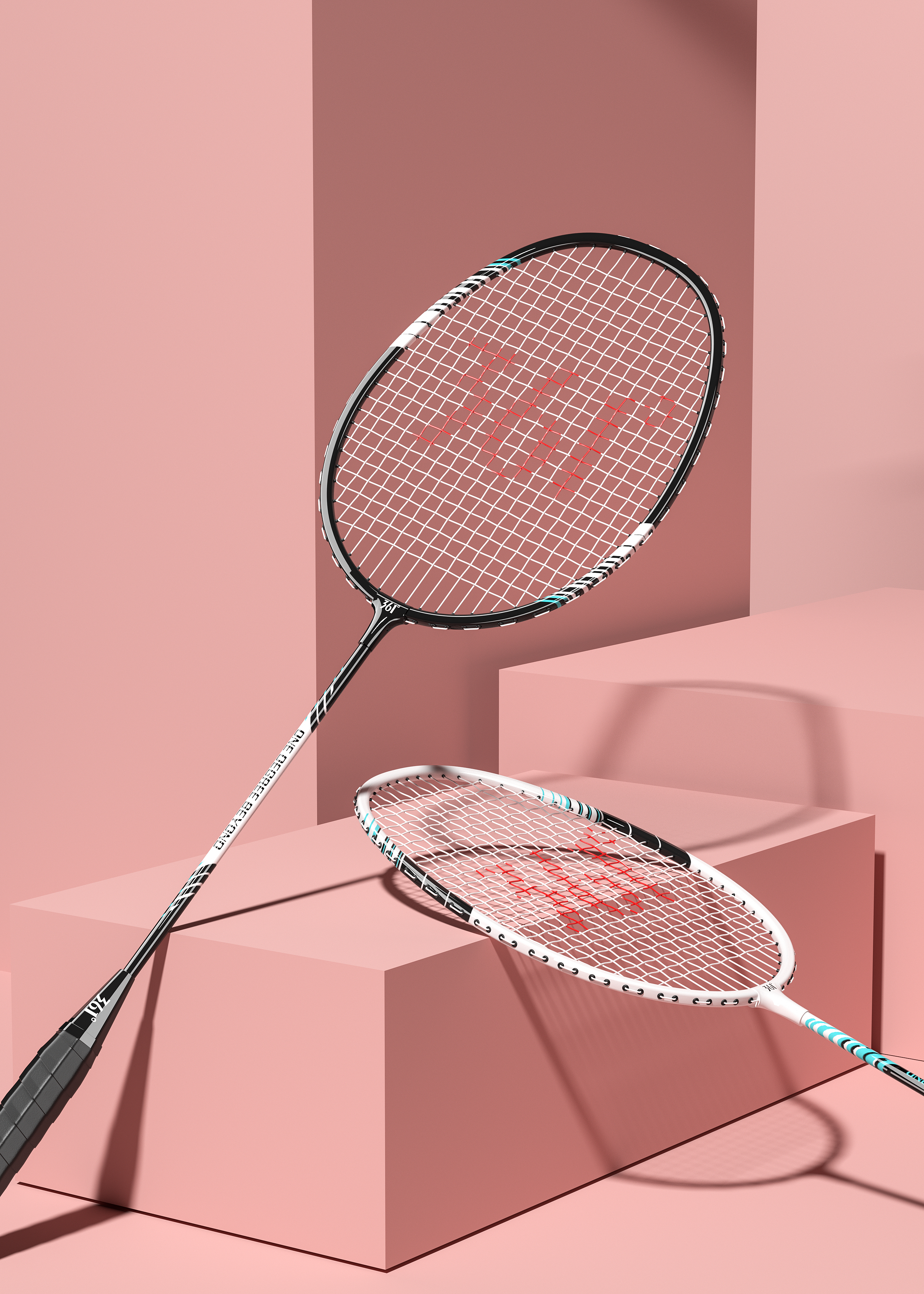 c4d，c4d modeling rendering，3d，3D modeling and rendering，Product modeling，Product rendering，Badminton racket，Basketball，