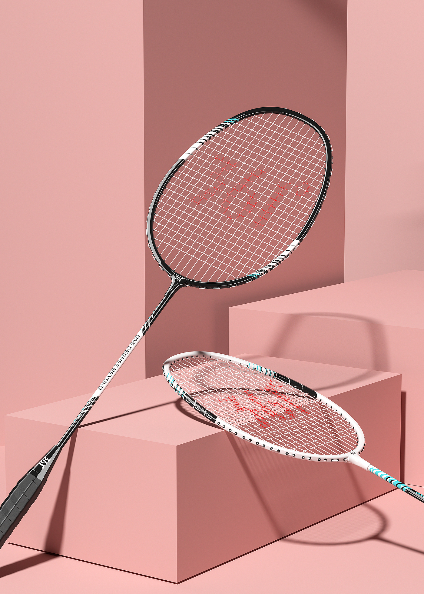 c4d，c4d modeling rendering，3d，3D modeling and rendering，Product modeling，Product rendering，Badminton racket，Basketball，