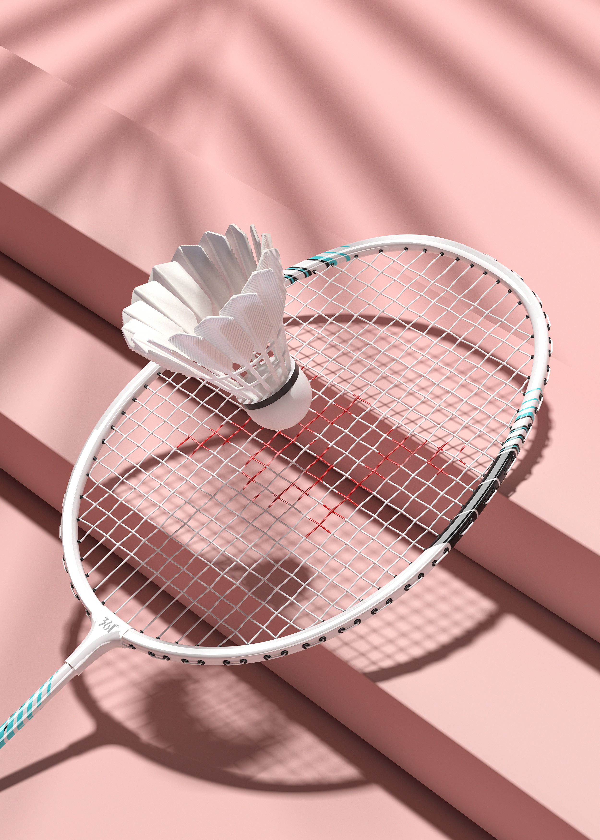 c4d，c4d modeling rendering，3d，3D modeling and rendering，Product modeling，Product rendering，Badminton racket，Basketball，