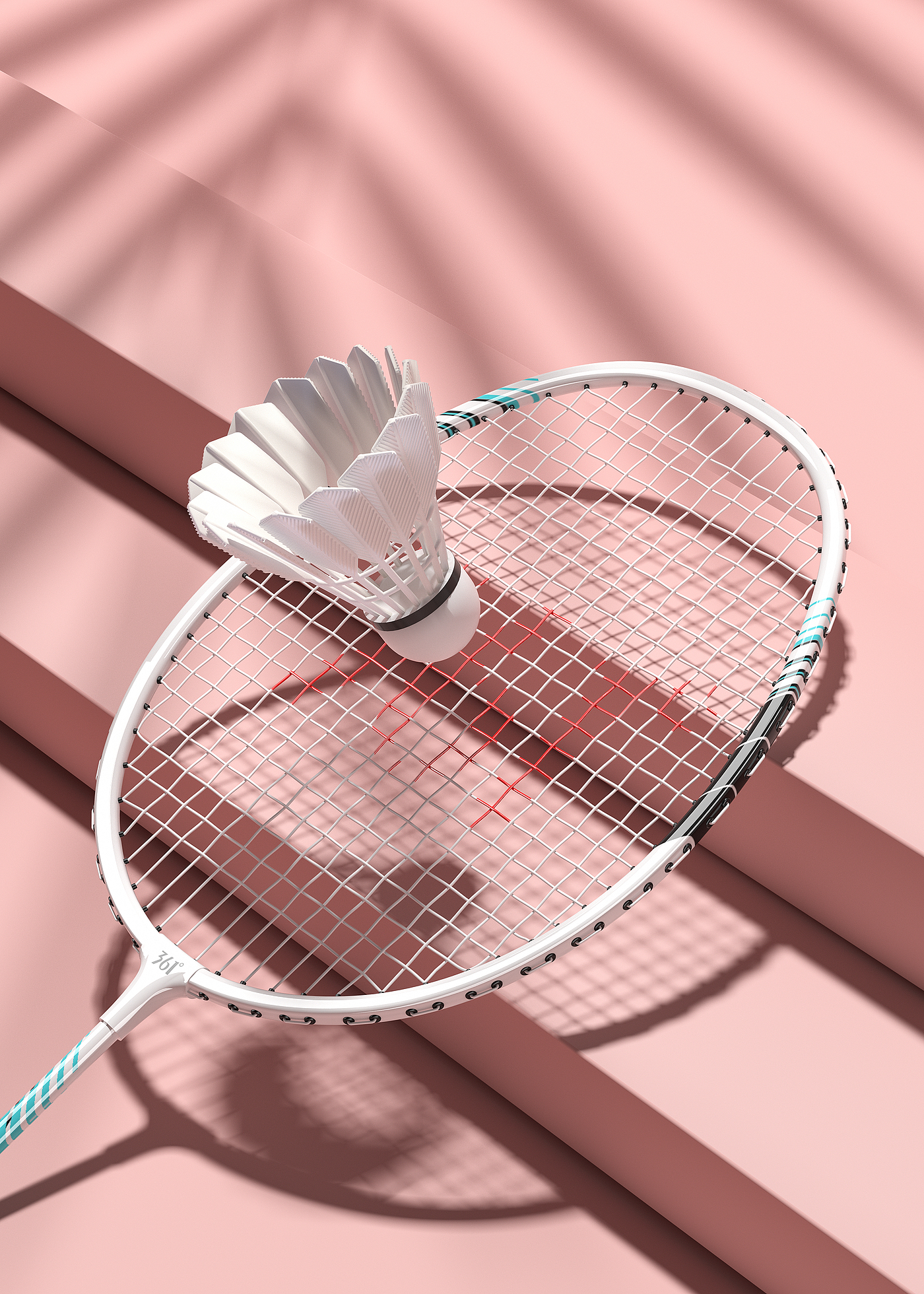 c4d，c4d modeling rendering，3d，3D modeling and rendering，Product modeling，Product rendering，Badminton racket，Basketball，