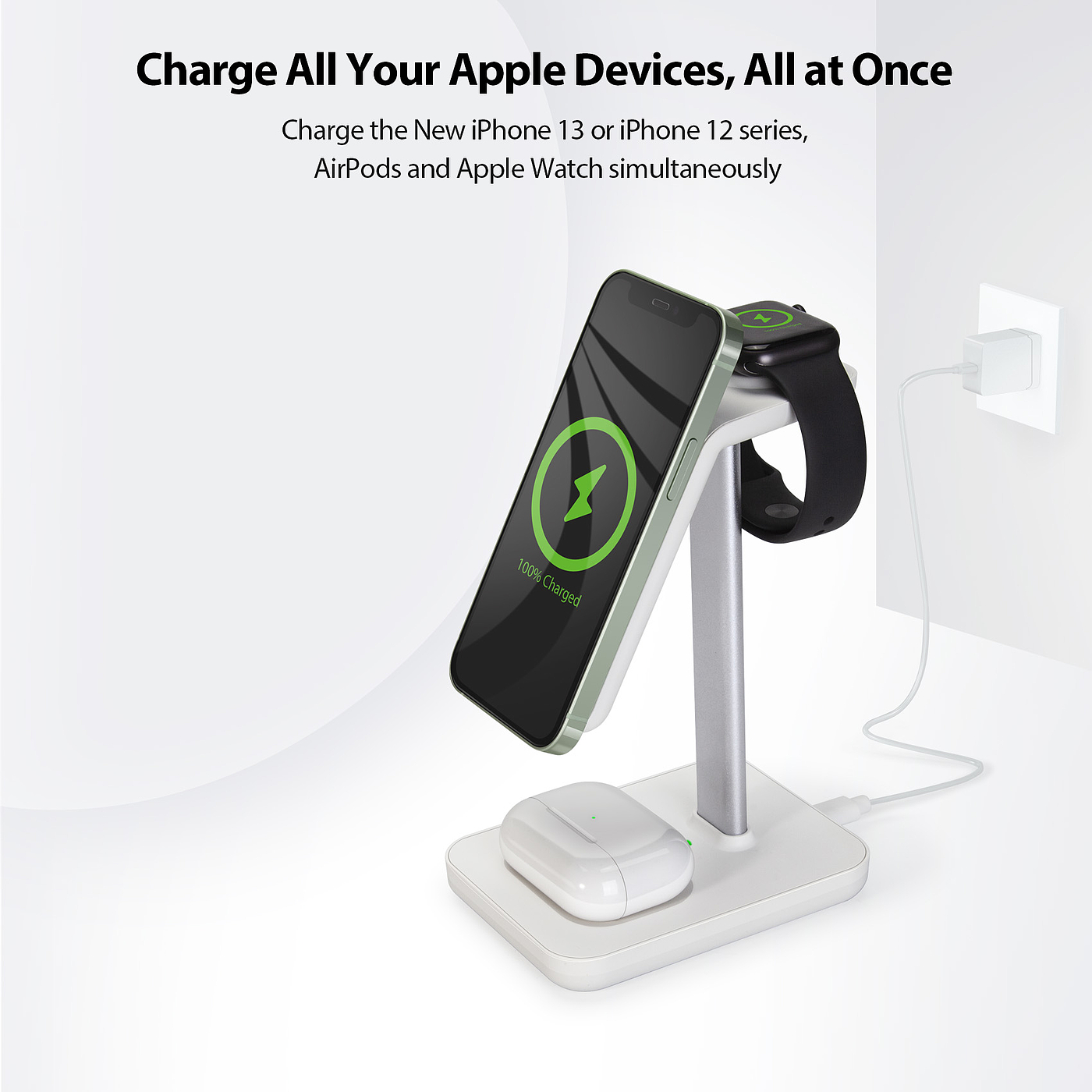 Magnetic three-in-one wireless charger，