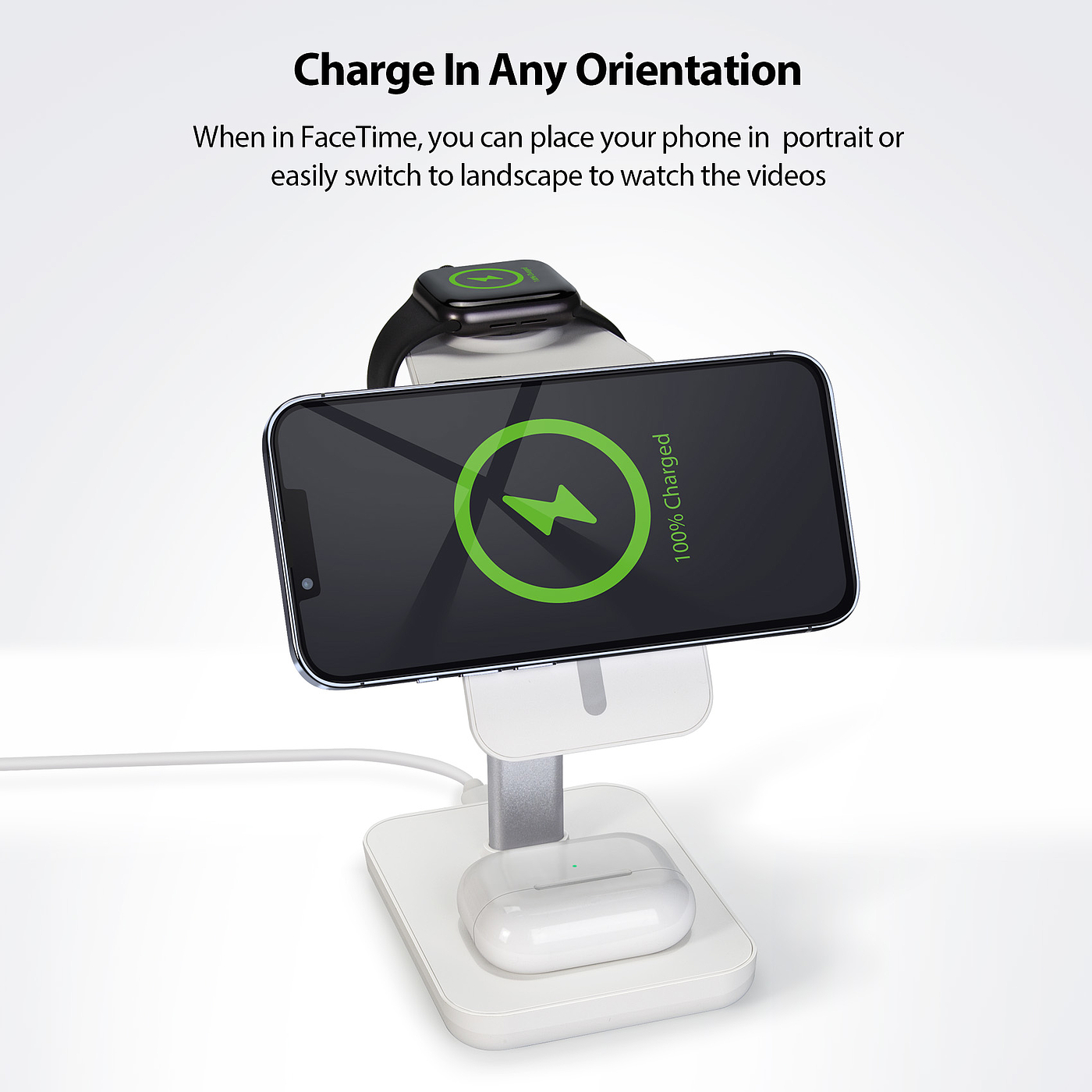 Magnetic three-in-one wireless charger，