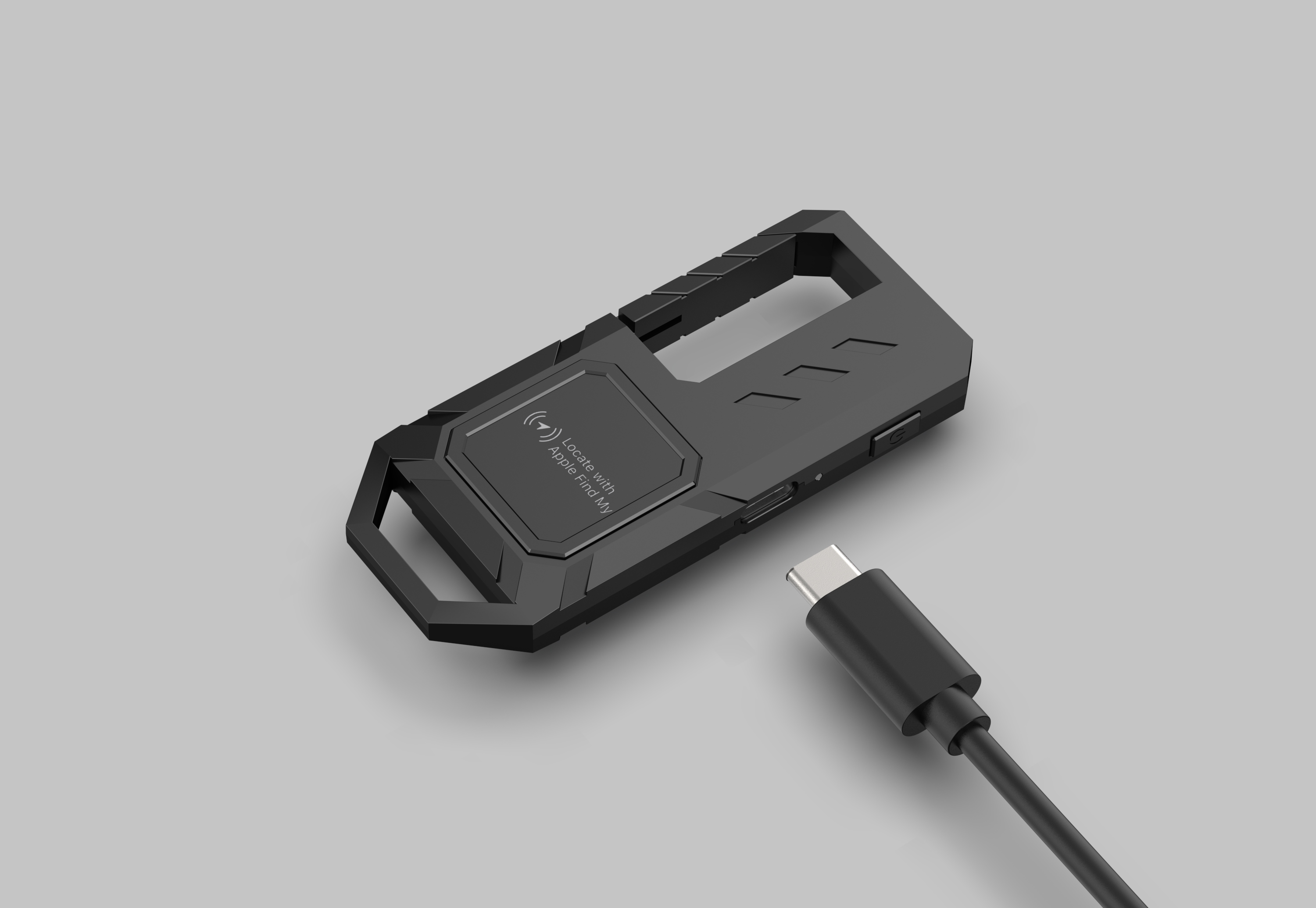 Keychain to flashlight tracking locator，Keychain with Find My flashlight tracking locator，