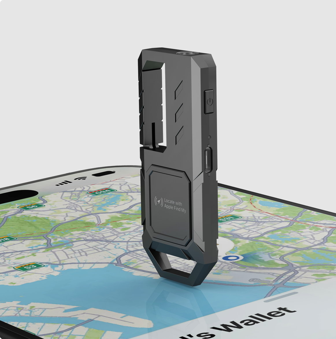 Keychain to flashlight tracking locator，Keychain with Find My flashlight tracking locator，