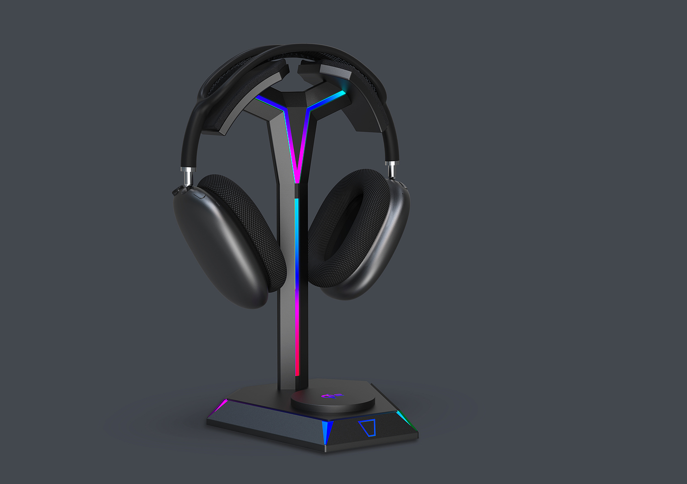 Earphone bracket，Mecha headset holder with LED light，