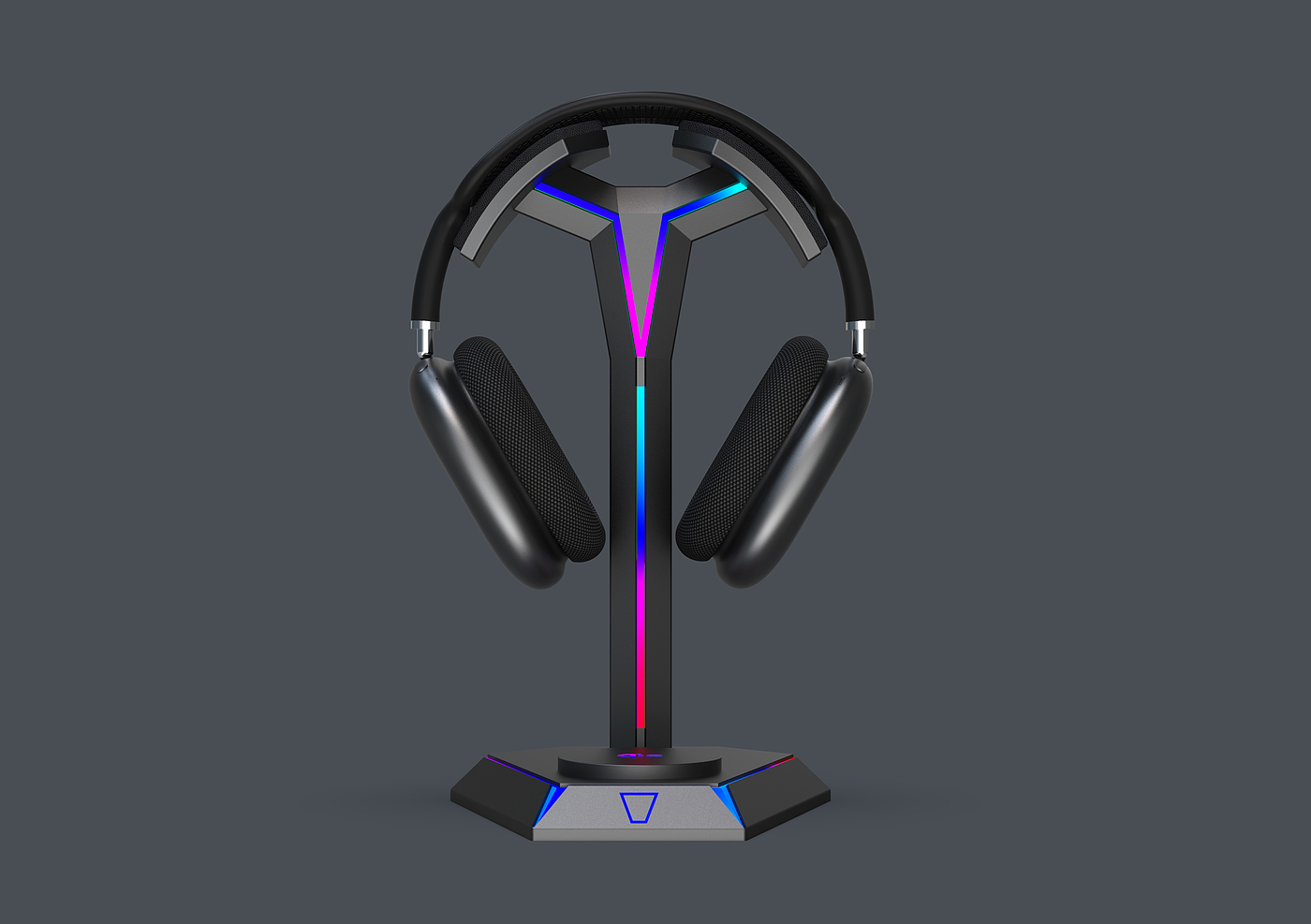 Earphone bracket，Mecha headset holder with LED light，