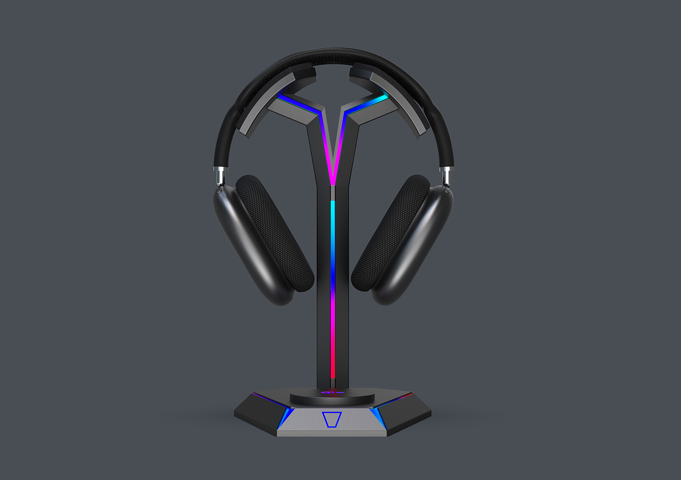 Earphone bracket，Mecha headset holder with LED light，