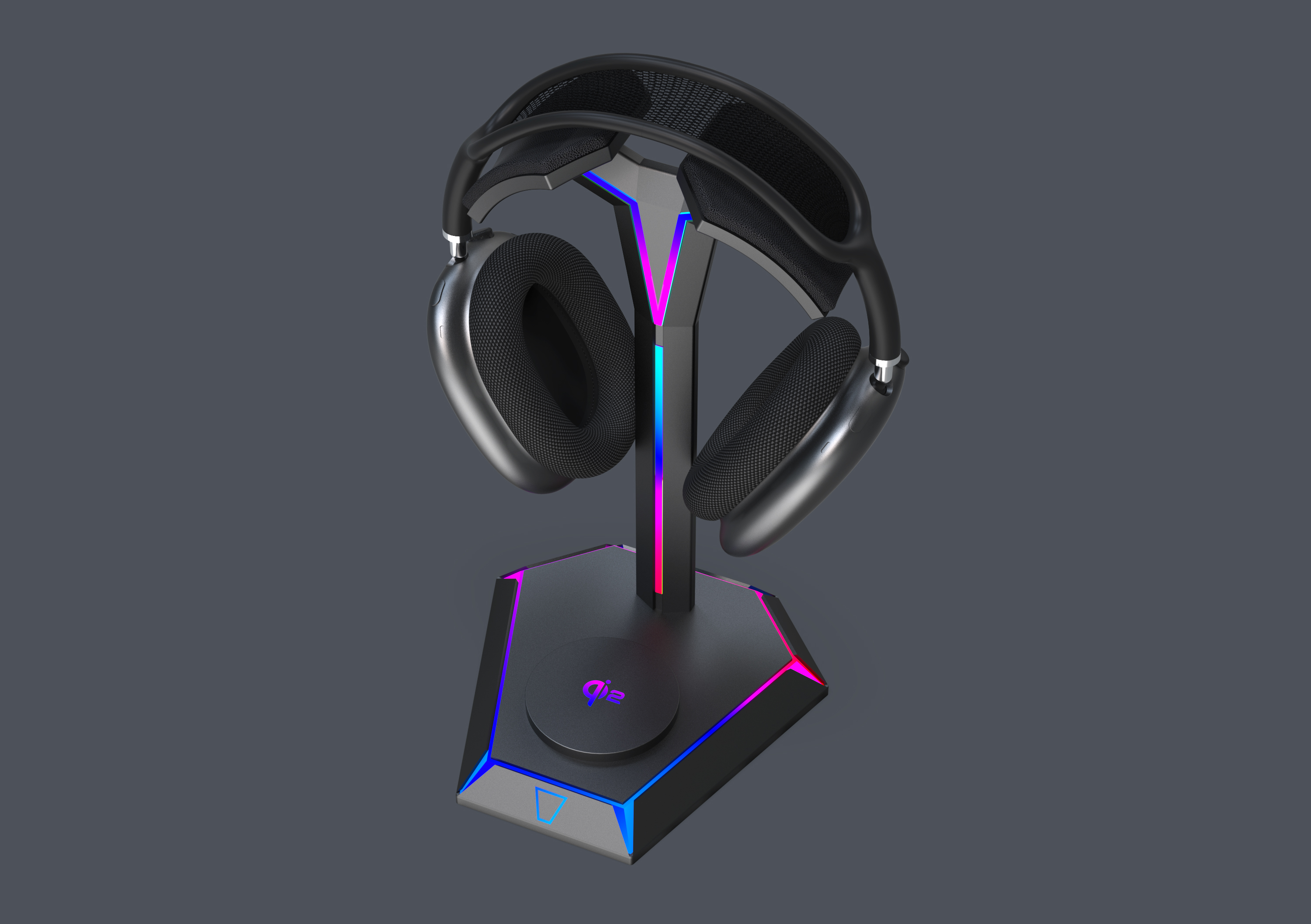 Earphone bracket，Mecha headset holder with LED light，