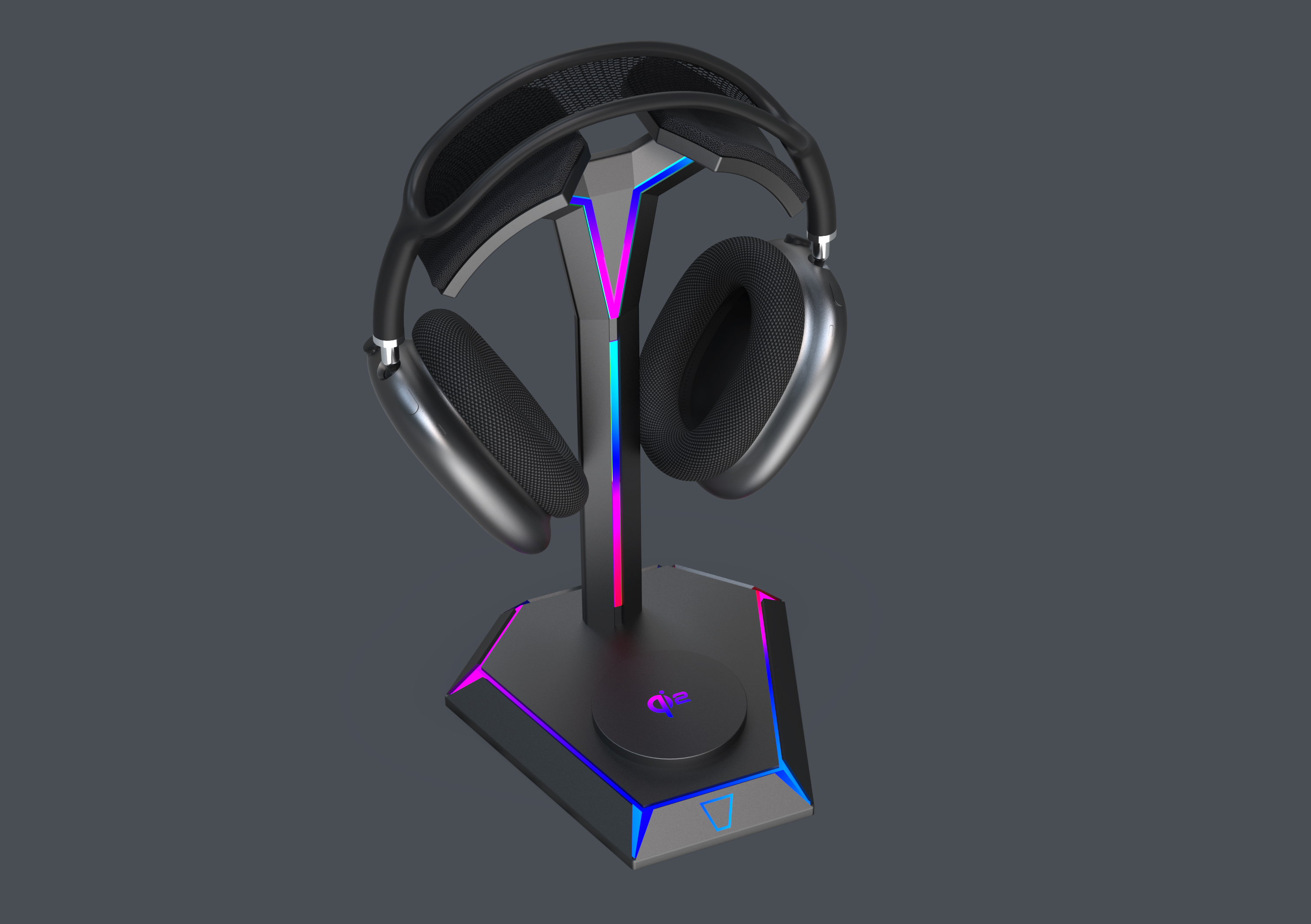 Earphone bracket，Mecha headset holder with LED light，