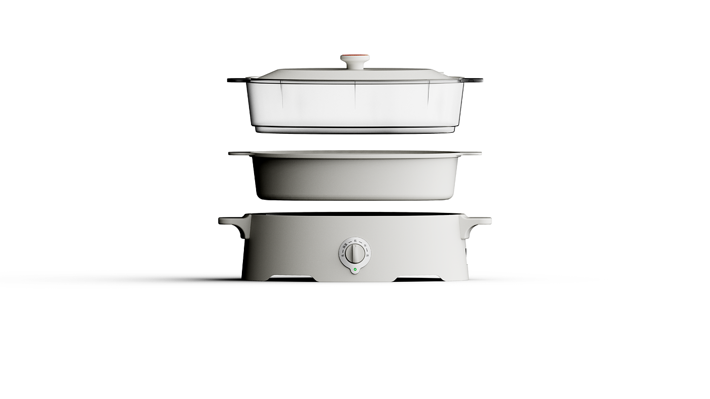 industrial design，product design，original，Simplicity，Multifunctional cooking pot，Grill，