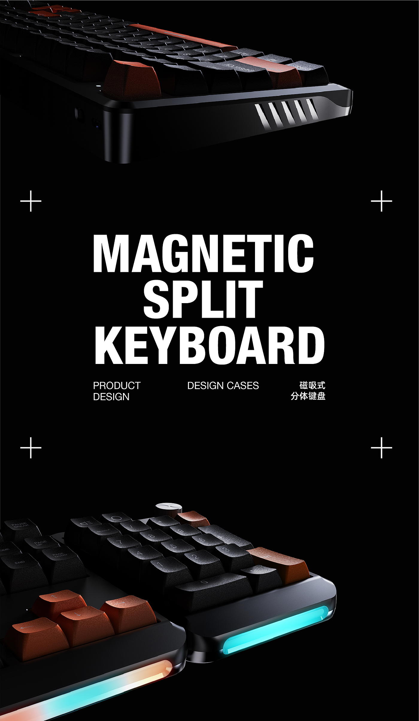 keyboard，Magnetic Split Keyboard，Electronic digital，