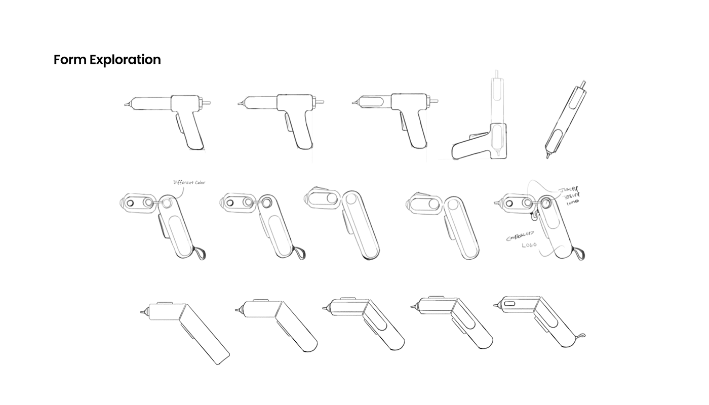 Glue gun，tool，Design innovation，joseph，Ergonomics，