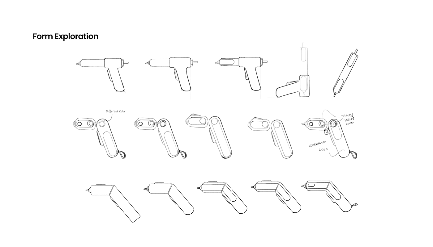 Glue gun，tool，Design innovation，joseph，Ergonomics，