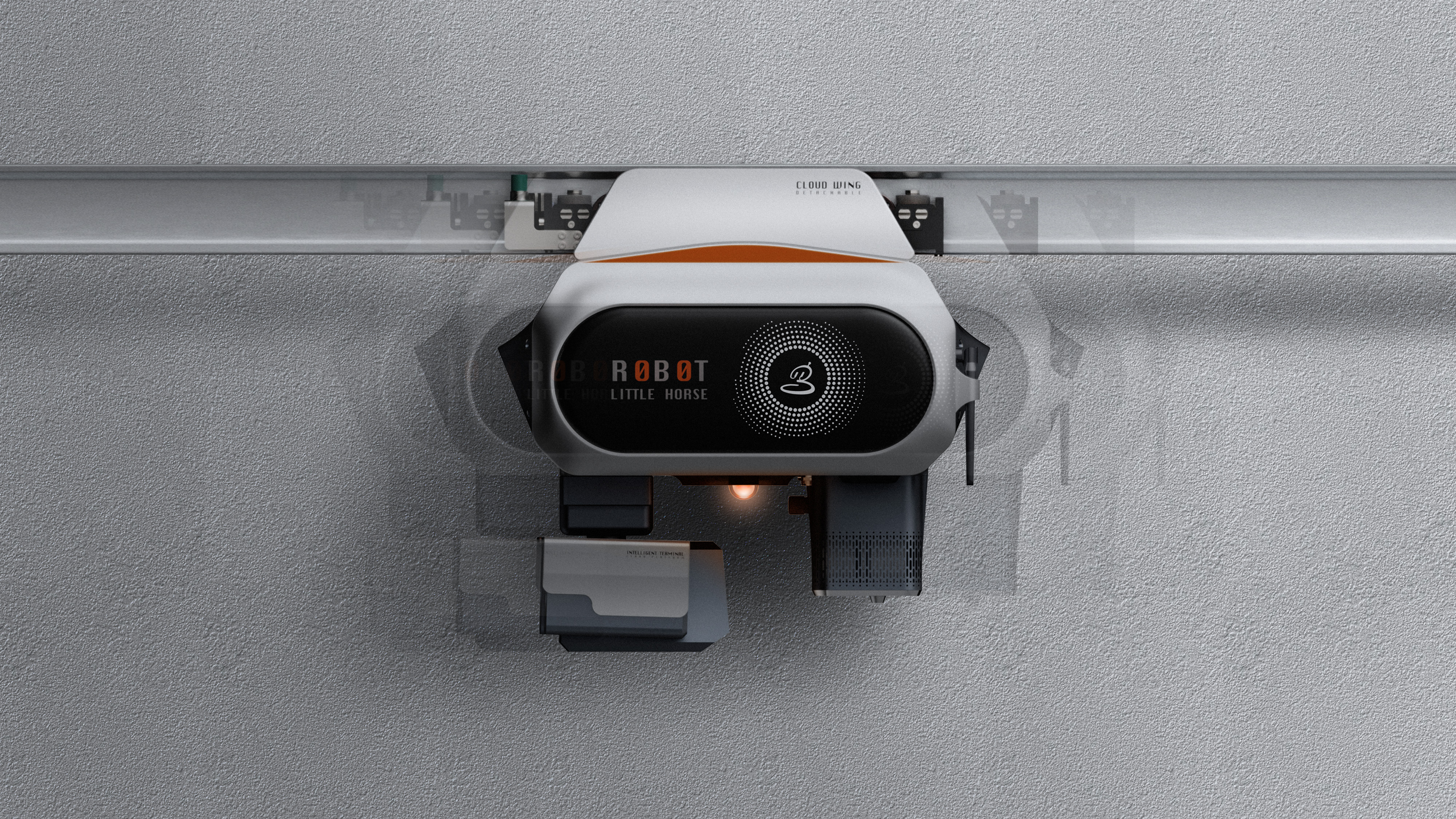 Rail-hanging robot，Super Symbol，Innovative design，Intelligent equipment，Patrol robot，