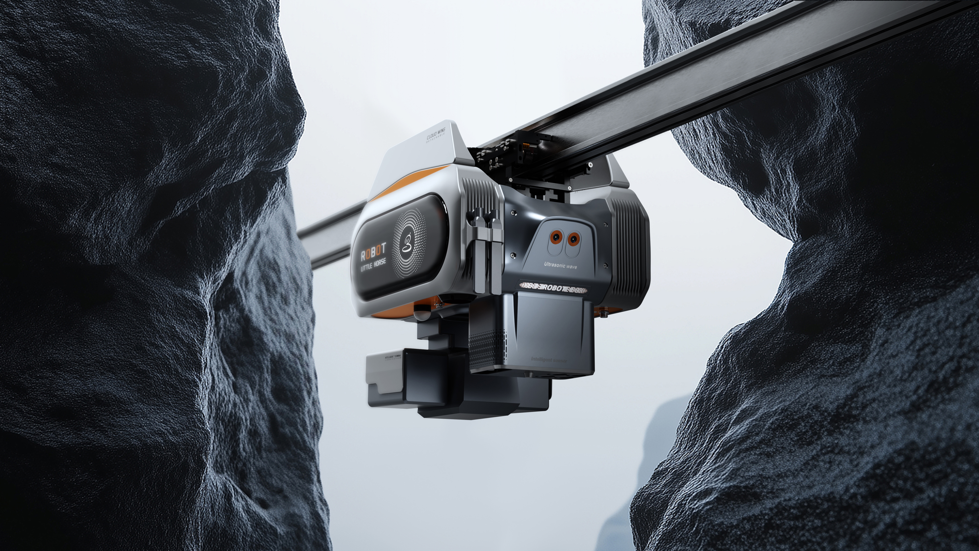 Rail-hanging robot，Super Symbol，Innovative design，Intelligent equipment，Patrol robot，