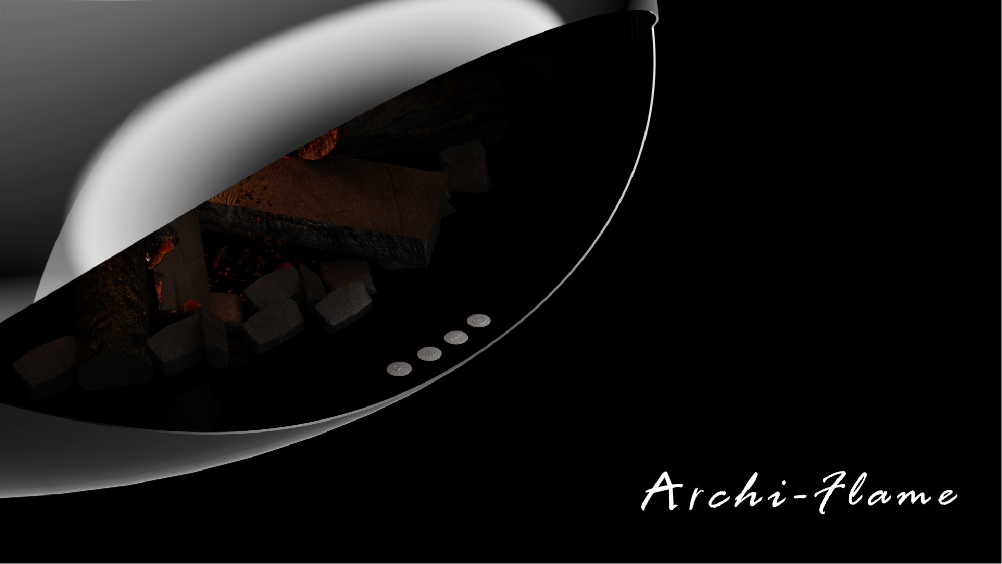 Hanging electric fireplace，High-end home scene，High-end fireplace，