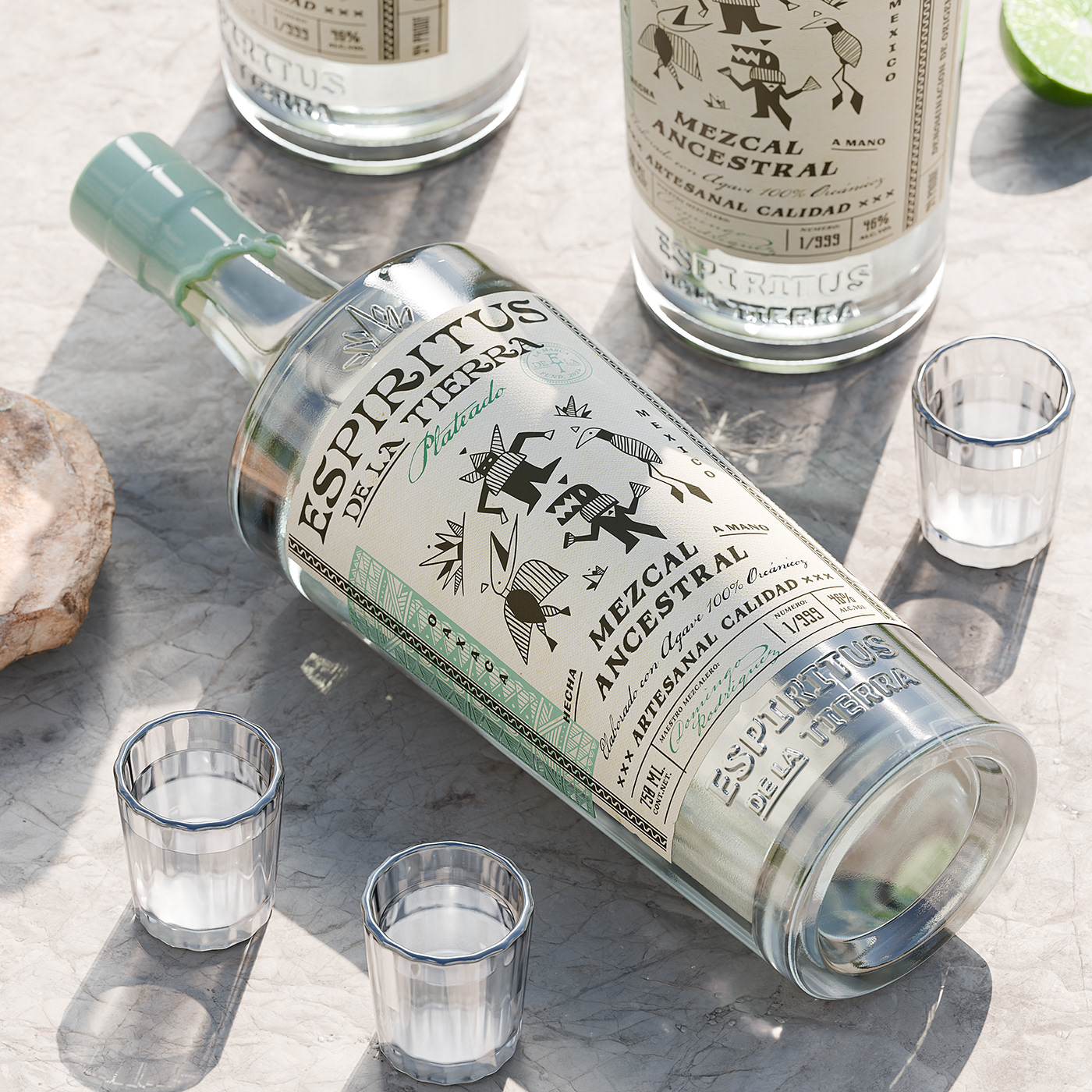 Bottle body design，Mescal wine，traditional nature，sense of modernity，