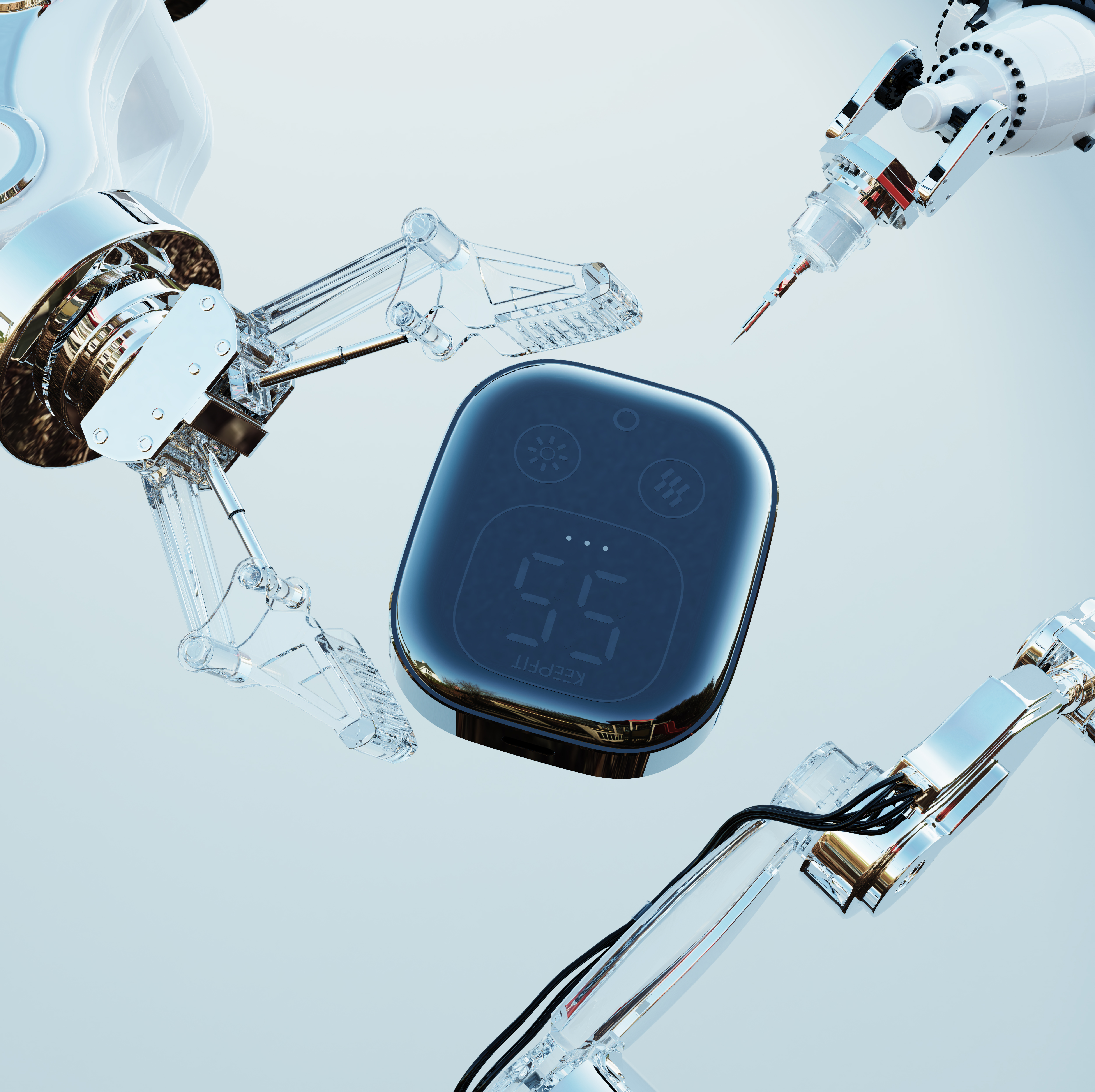 kneepad，Massage apparatus，Hot compress，XMT DESIGN，One machine with multiple functions，Mechanical arm，gemstone，texture，