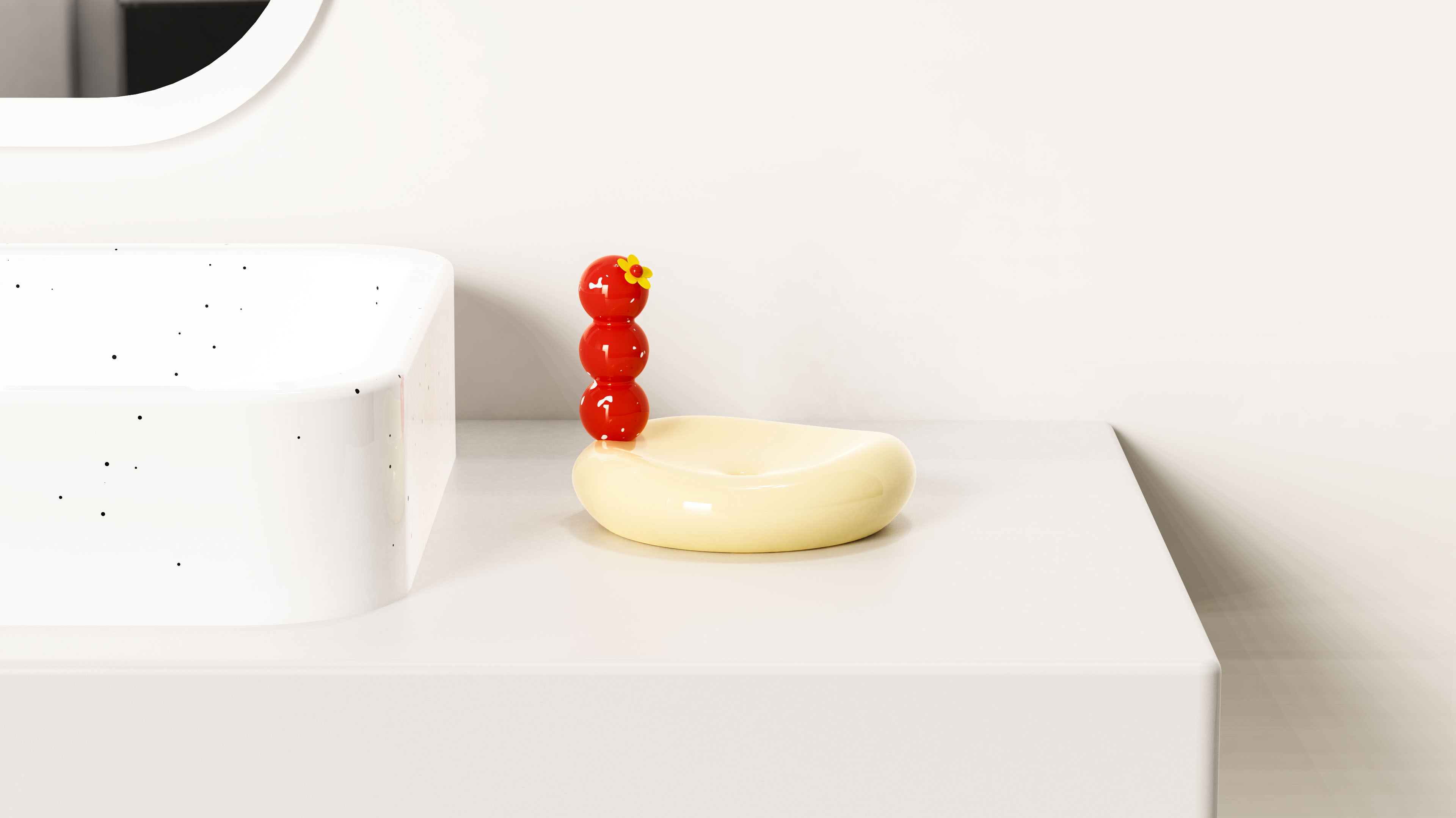 Tomatoes on sticks，Soap box，Cream wind，lovely，gules，Daily Necessities，bathroom，